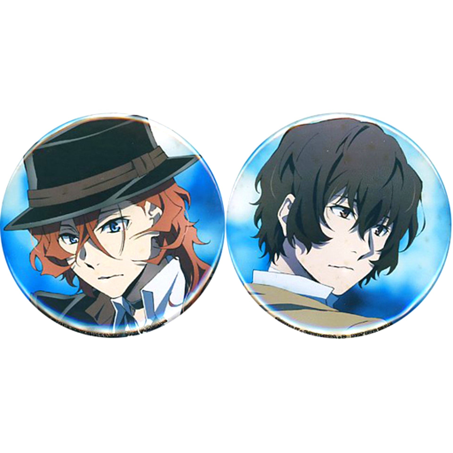 Osamu Dazai & Chuuya Nakahara Button Set of 2 Bonus Item for Blu-ray/DVD Bungo Stray Dogs Dead Apple Animega Bunkyodo [USED]