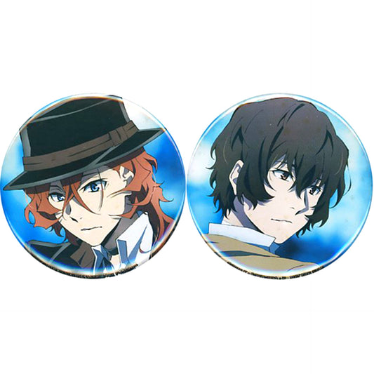 Osamu Dazai & Chuuya Nakahara Button Set of 2 Bonus Item for Blu-ray/DVD Bungo Stray Dogs Dead Apple Animega Bunkyodo [USED]
