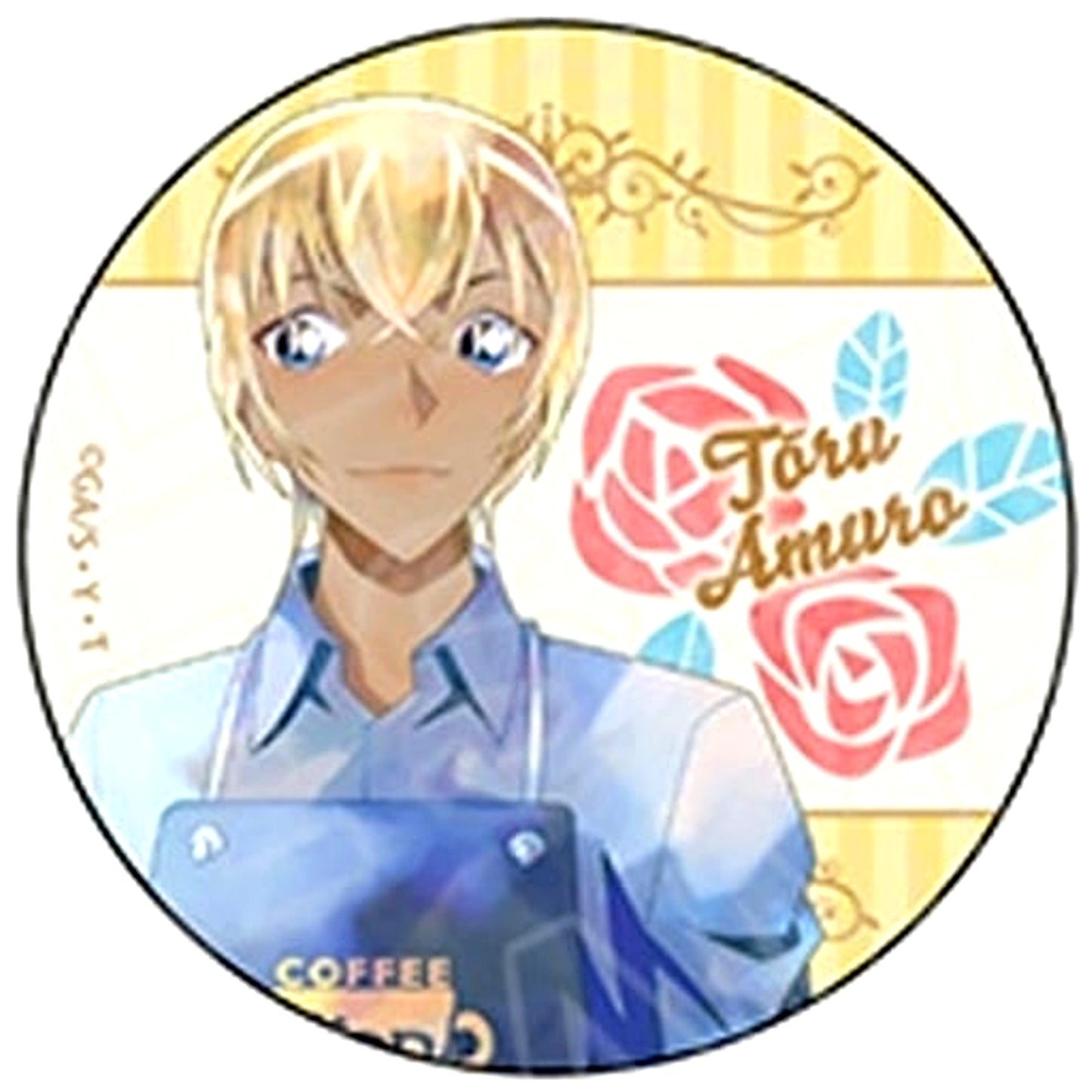 Toru Amuro Detective Conan Flower Ver. Button PALE TONE series [USED]