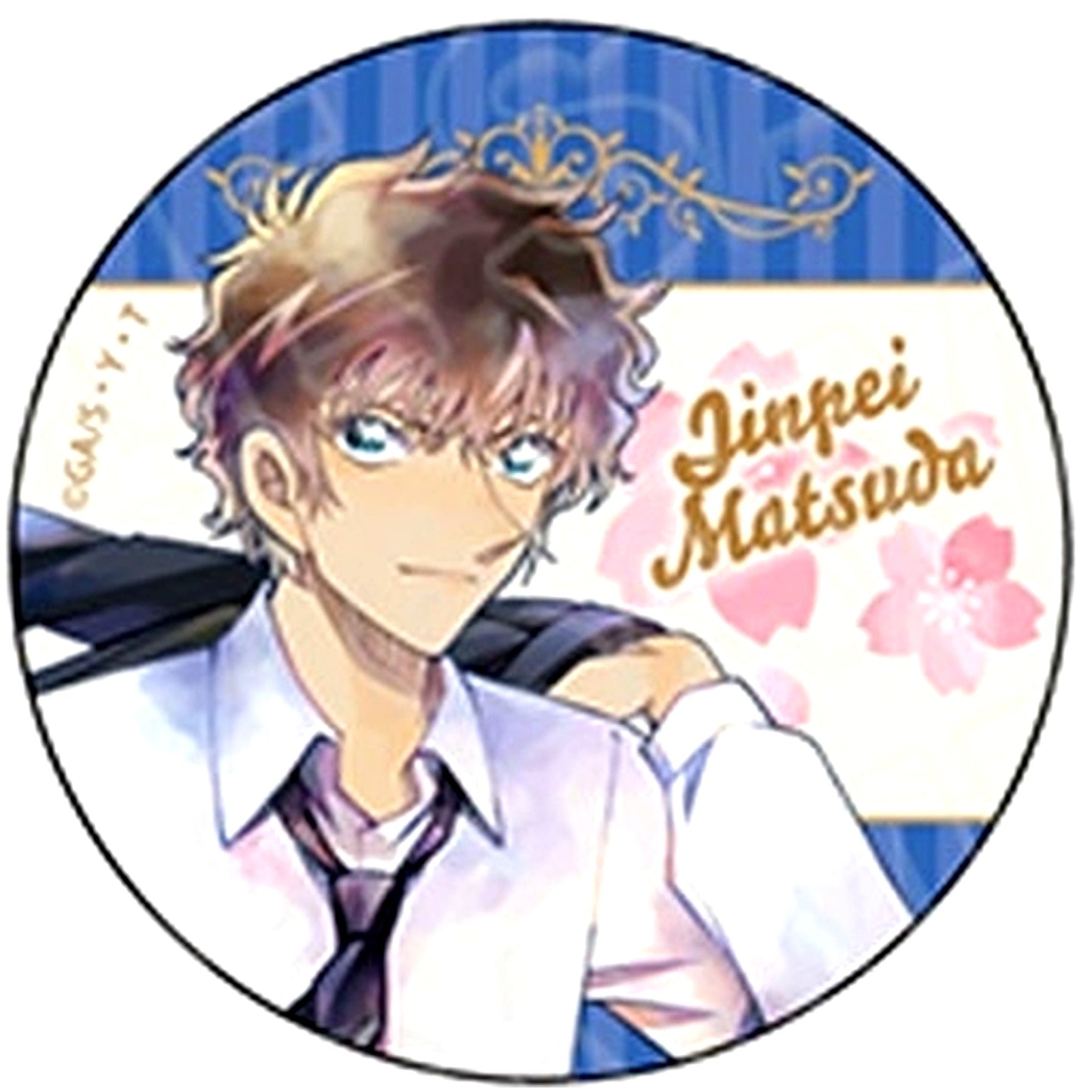 Jinpei Matsuda Detective Conan Flower Ver. Button PALE TONE series [USED]