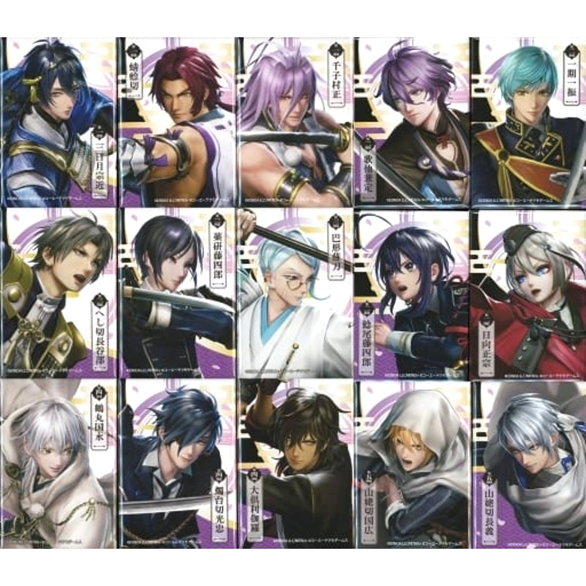 Touken Ranbu Warriors Mikazuki Munechika & Others Square Can Badge A Set animate Limited Switch Software Set Paid Benefits Buttons [USED]