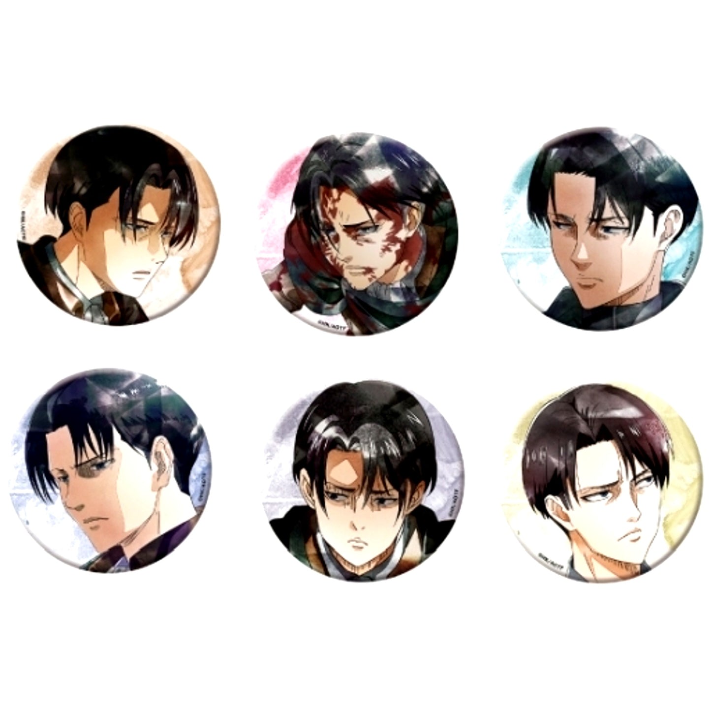 Set of 6 Levi Attack on Titan Art-pic Character Button Collection Vol.3 [USED]