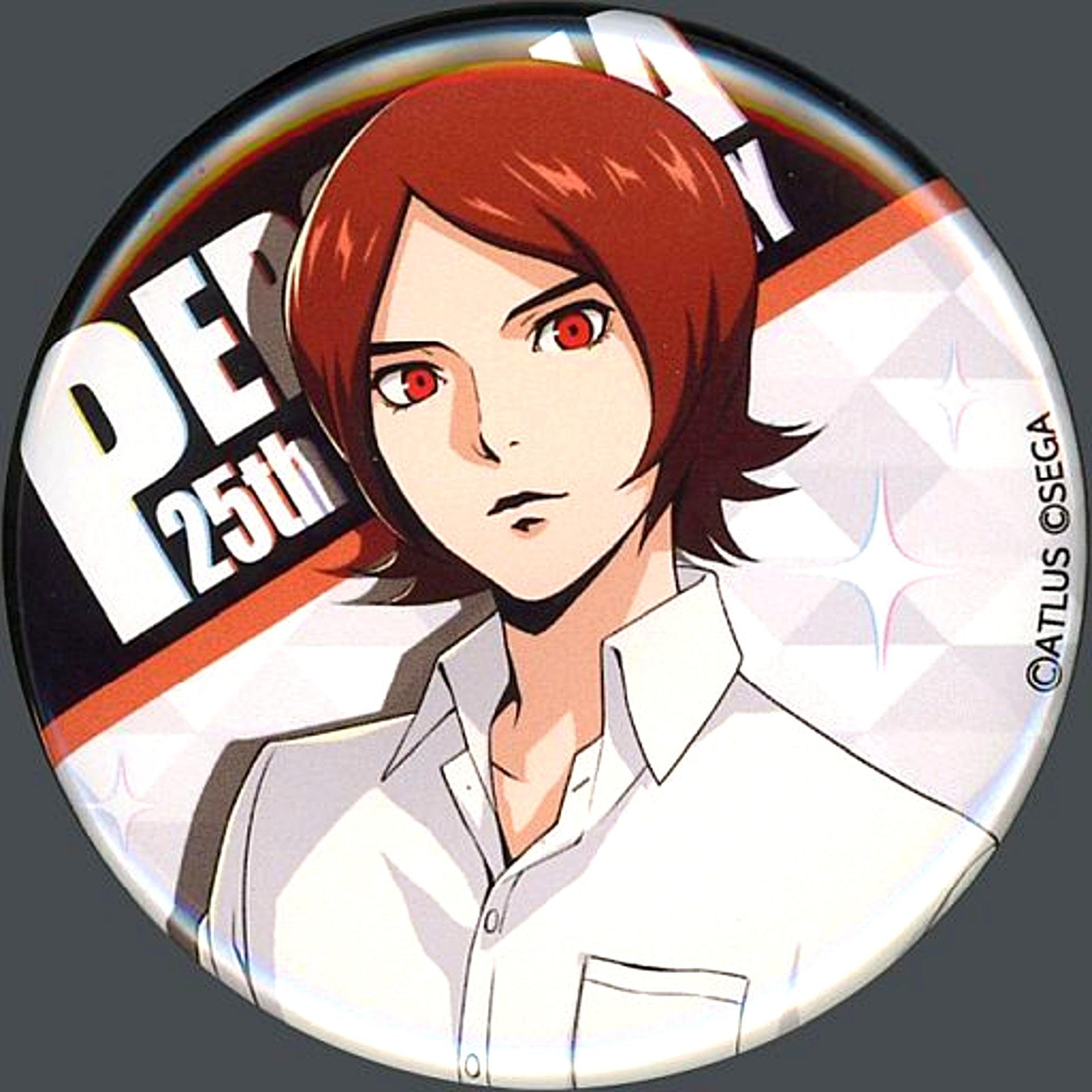 Protagonist Persona 2 Innocent Sin Button 25th Anniv 1st Half Sega Collabo Cafe [USED]