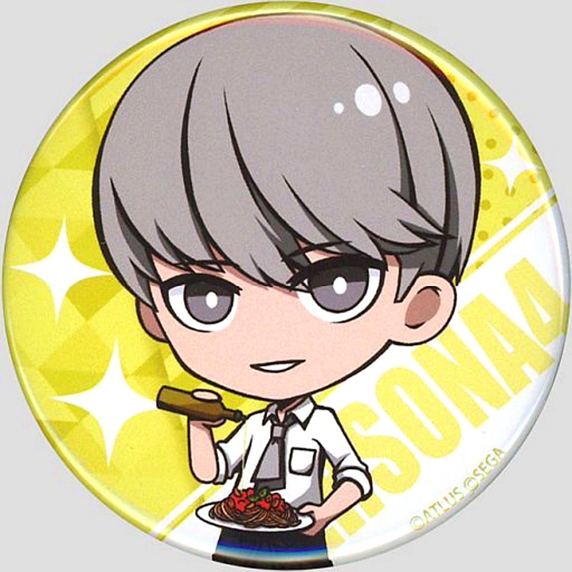 Protagonist Persona 4 Sega Collabo Cafe Persona 25th Anniversary 1st Half Deformed Button [USED]