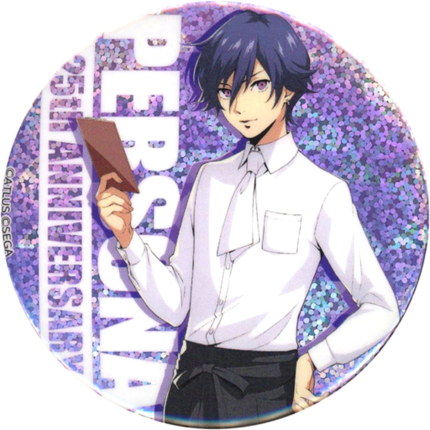 Protagonist Megami Ibunroku Persona Sega Collabo Cafe Persona 25th Anniversary Sega Limited Hologram Button [USED]