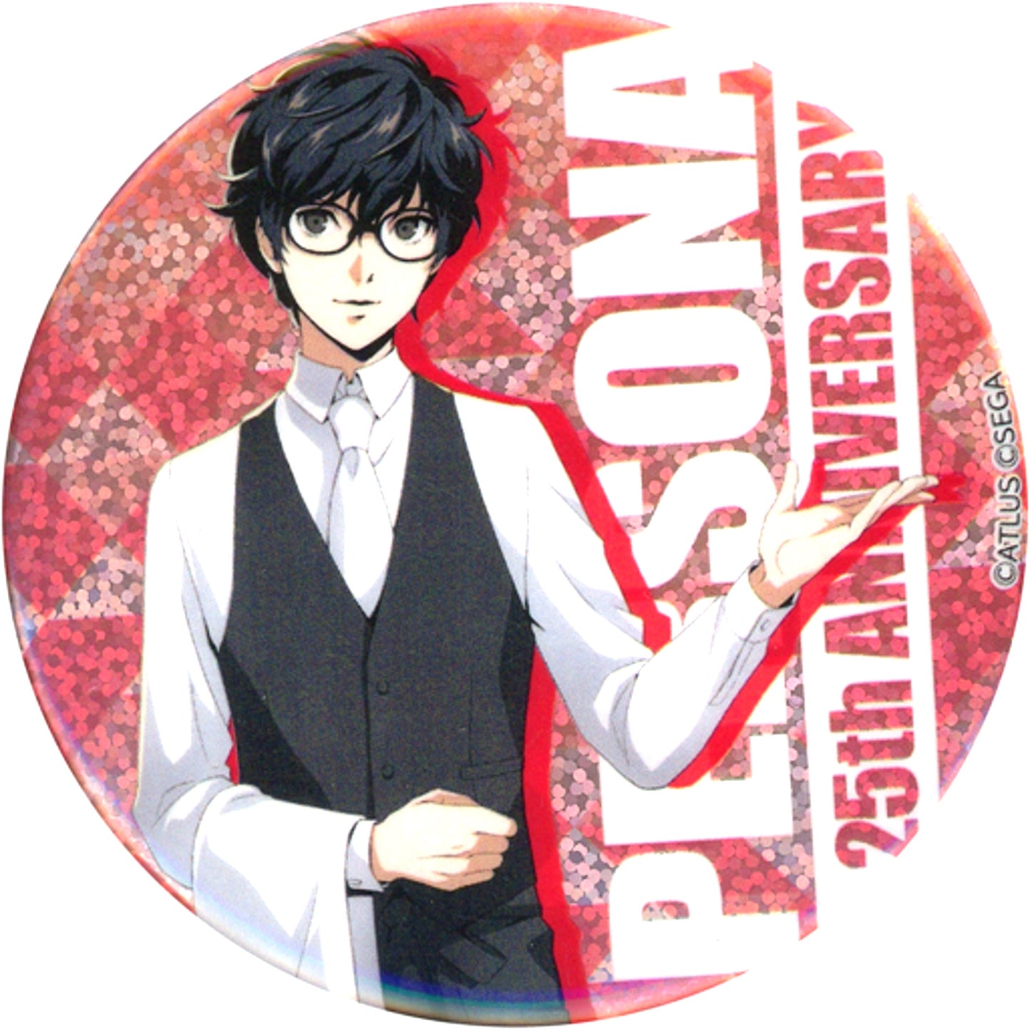 Protagonist Persona 5 Sega Collabo Cafe Persona 25th Anniversary Sega Limited Hologram Button [USED]