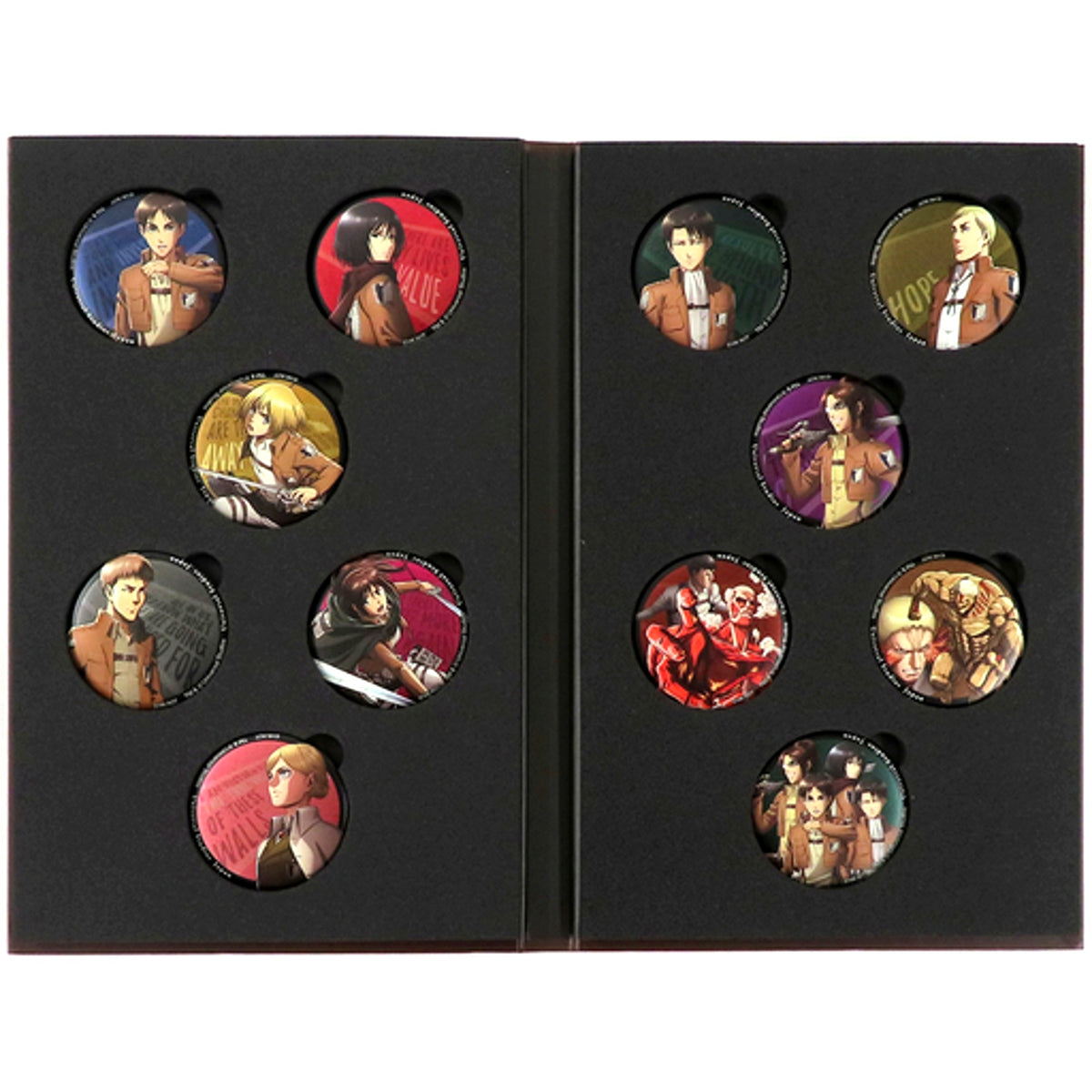 Set of 12 Group Attack on Titan the Real Button Collection Complete Book Universal Studios Japan 2020 Limited [USED]