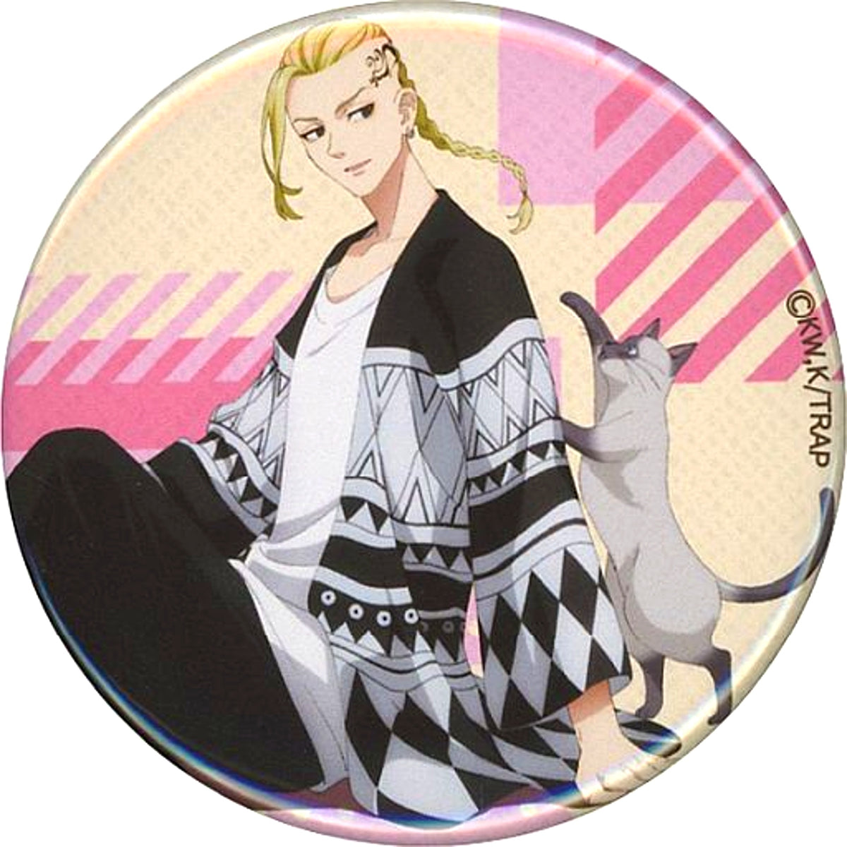Ken Ryuguji Full Body Tokyo Revengers Trading Button With Cat Ver. animate Limited [USED]