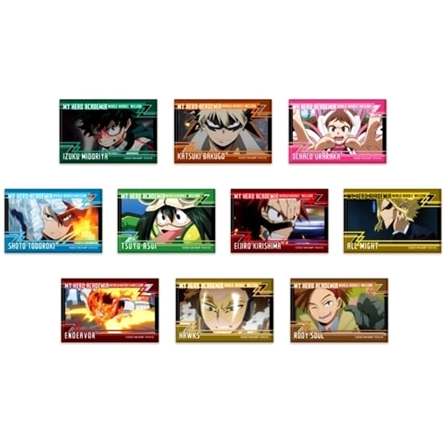 Katsuki Bakugo & Others My Hero Academia: World Heroes' Mission All 10 Types Set Square Button [USED]