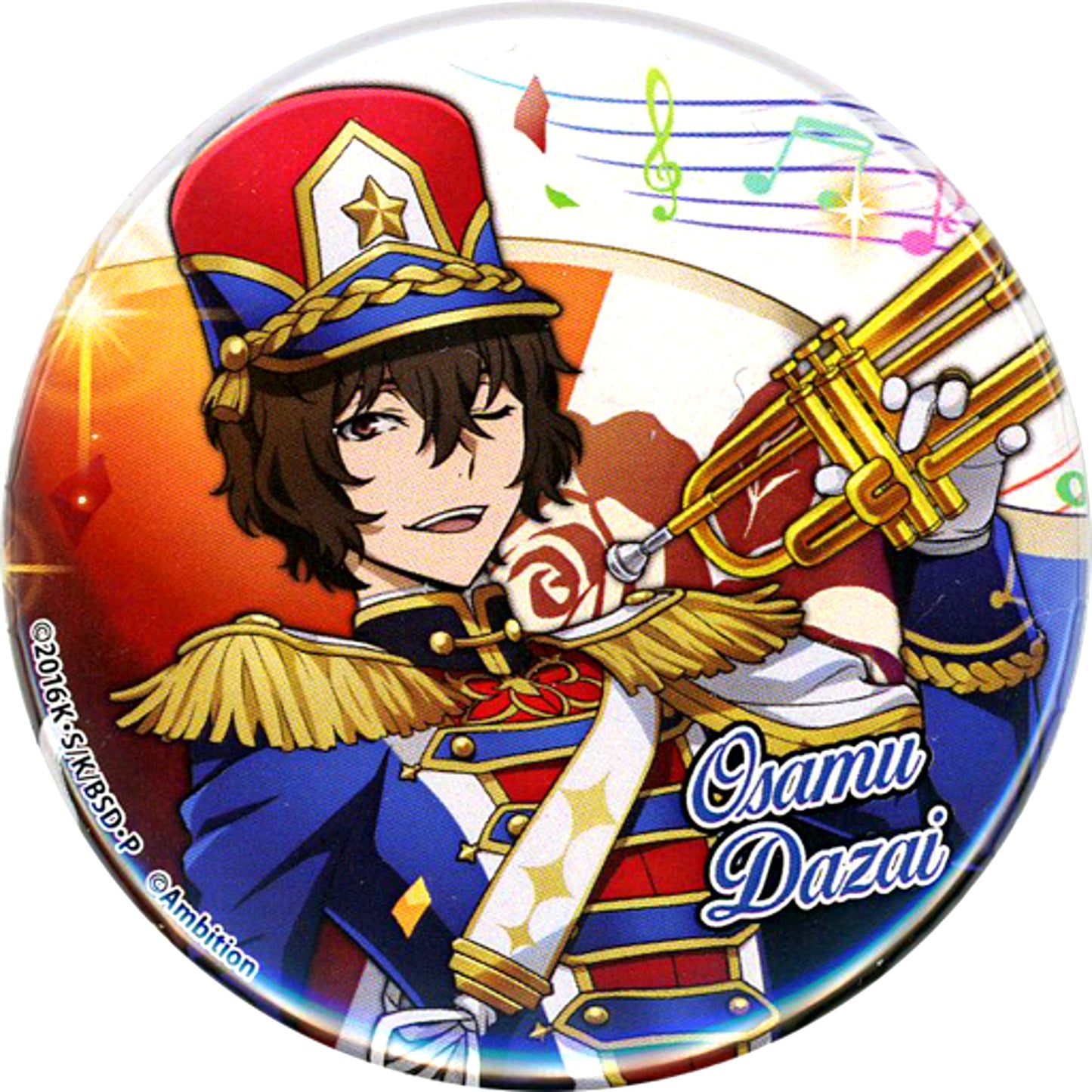 Osamu Dazai Marching Band Bungo Stray Dogs Tales of the Lost x Collabo Cafe Honpo Normal Proportions Button A [USED]