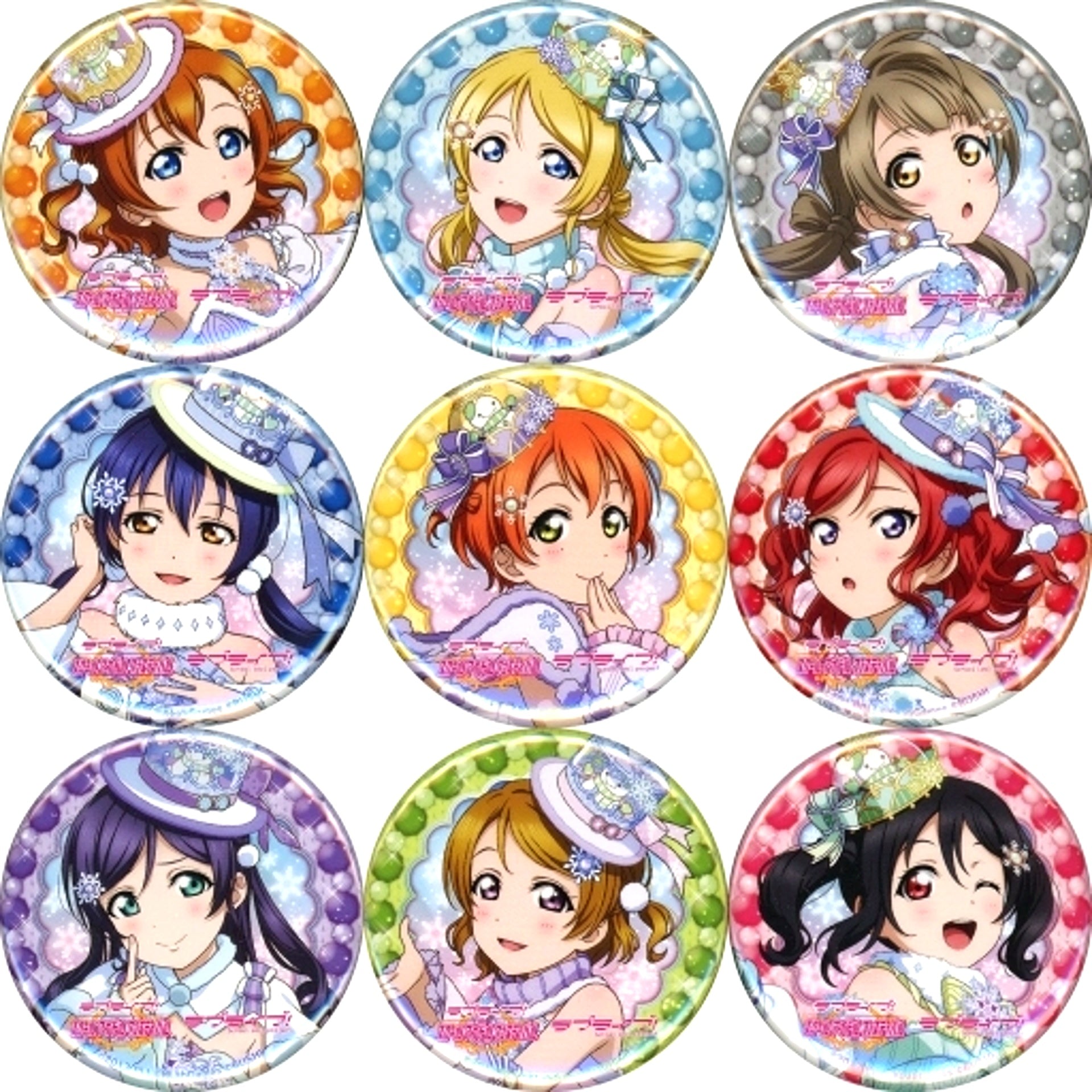 Set of 9 Love Live! Trading Button Air Comiket Ver. Air Comiket 2 Goods [USED]