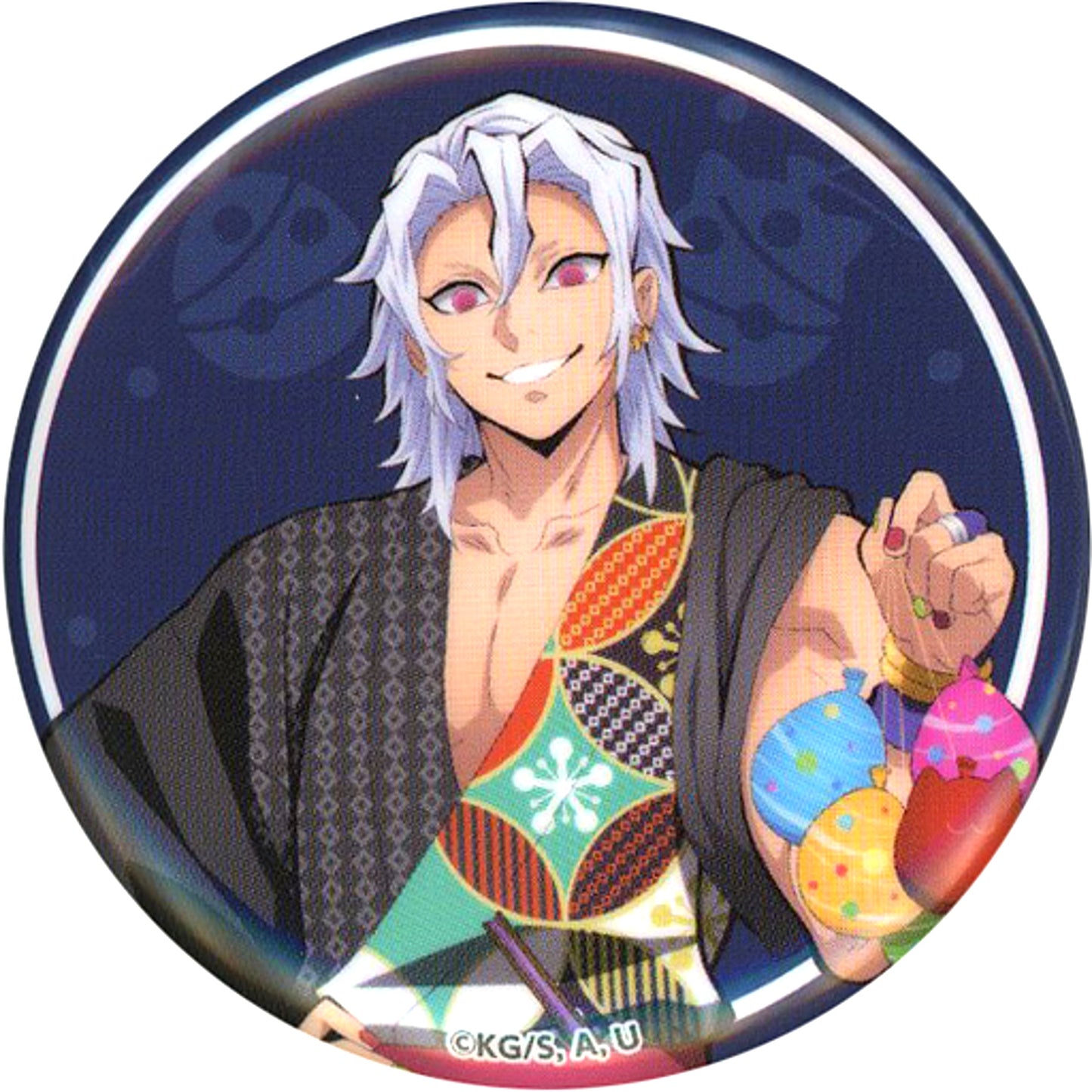 Tengen Uzui Half Body Demon Slayer: Kimetsu no Yaiba Trading 56mm Button Matsuribiyori [USED]
