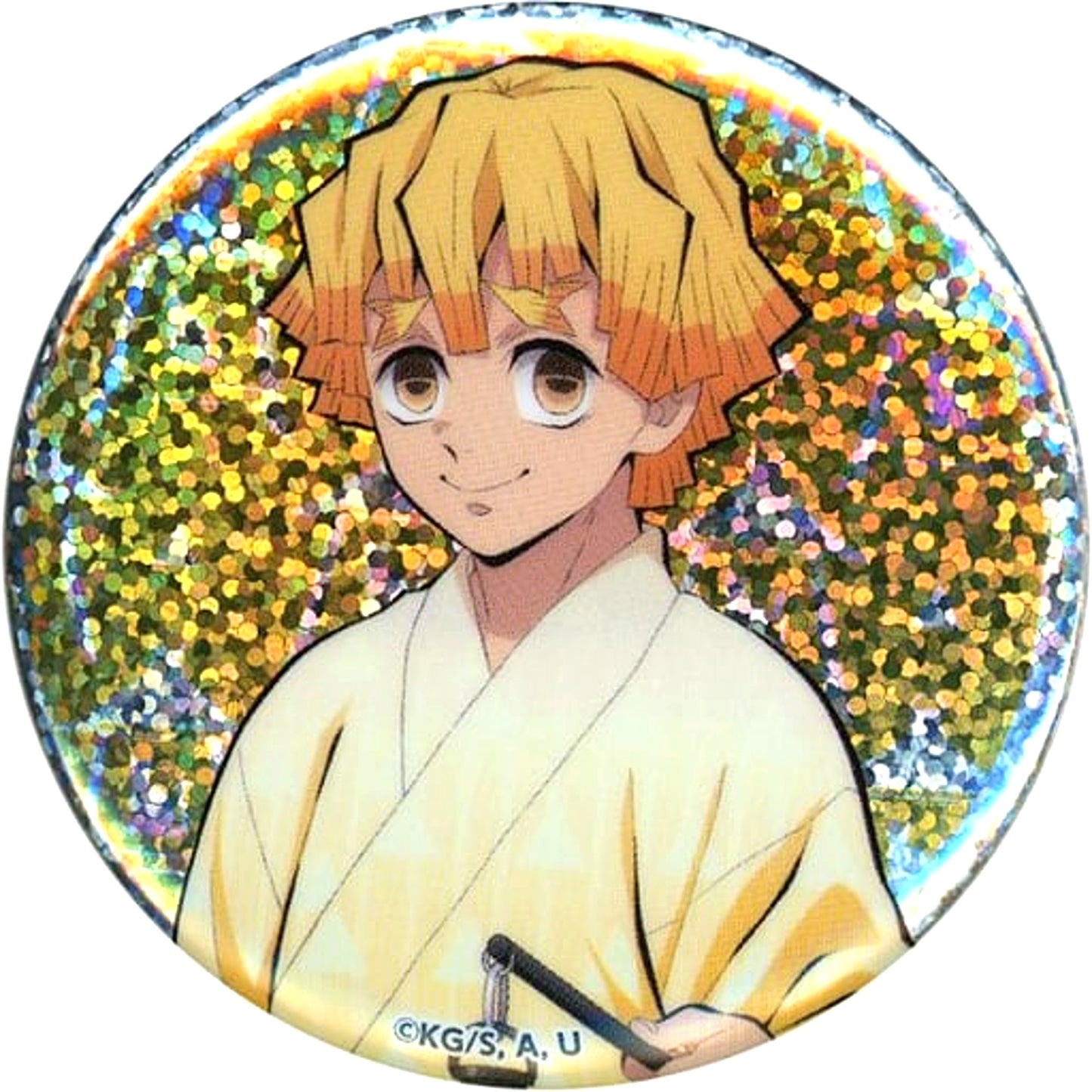 Zenitsu Agatsuma Close-up Demon Slayer Kimetsu no Yaiba Trading 56mm Button Matsuri Biyori [USED]
