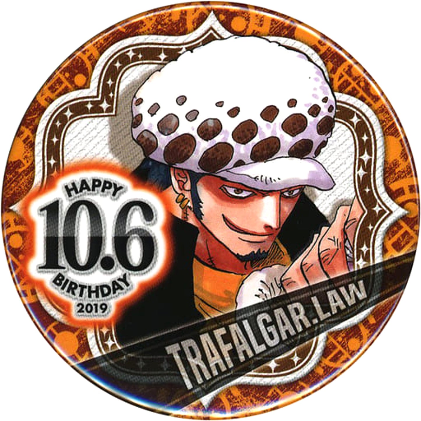 One Piece Trafalgar Law 2019 Birthday Can Badge Straw Store Limited Buttons [USED]