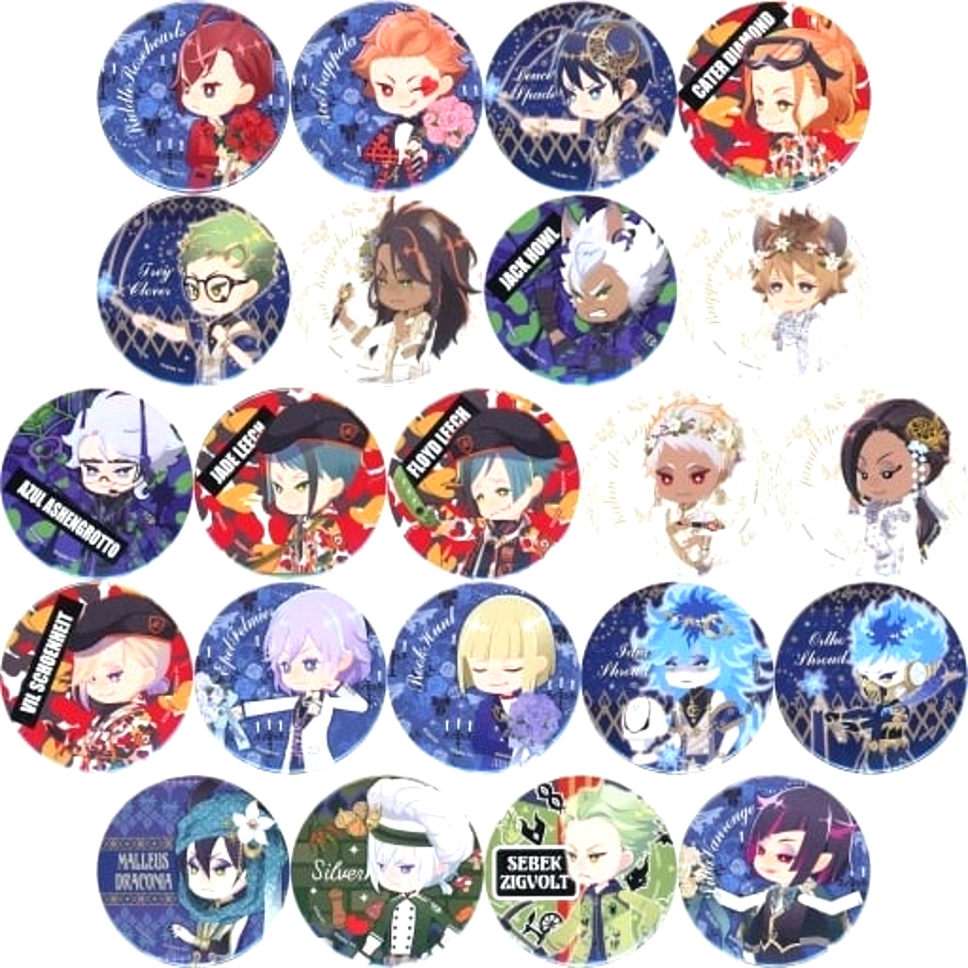 Set of 22 Disney Twisted-Wonderland Button Collection Exhibition The World Born from Villains [USED]