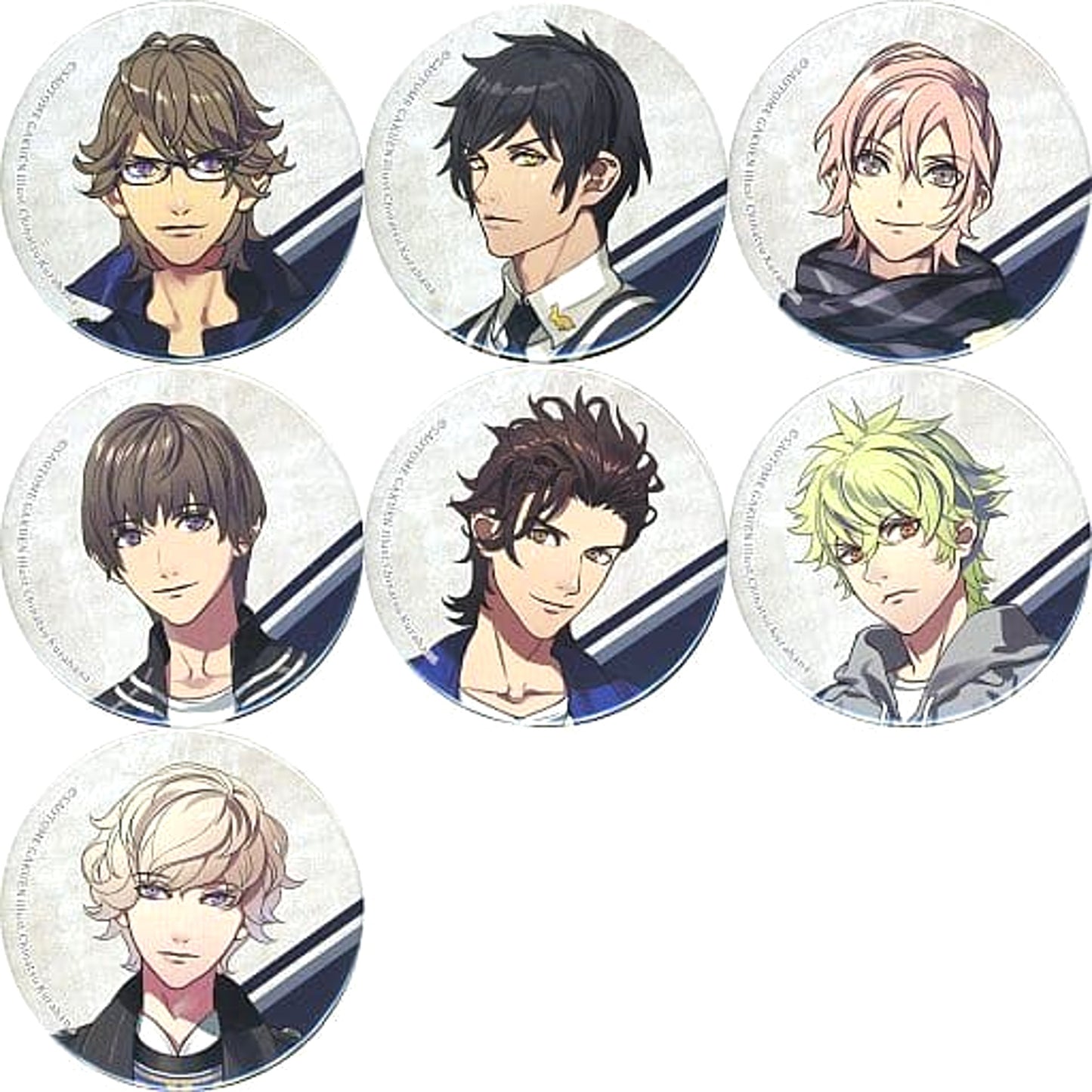 Uta no Prince Sama Nagi Mikado & Others HEVENS Trading Can Badge All 7 Types Set Buttons [USED]