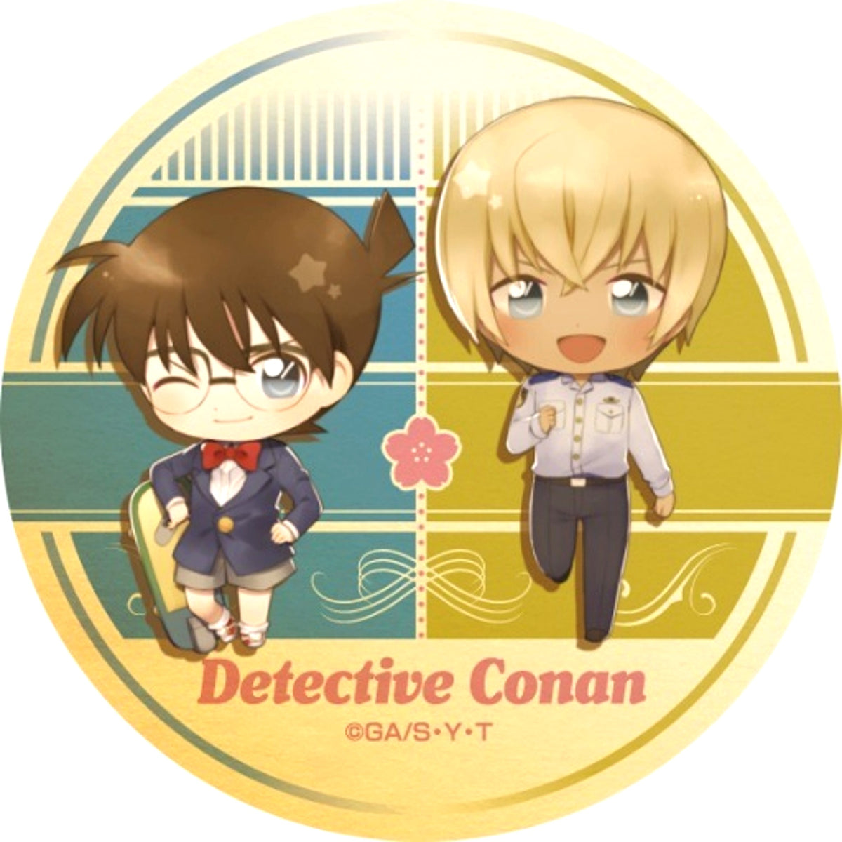 Conan Edogawa and Rei Furuya Detective Conan Deformed Button [USED]