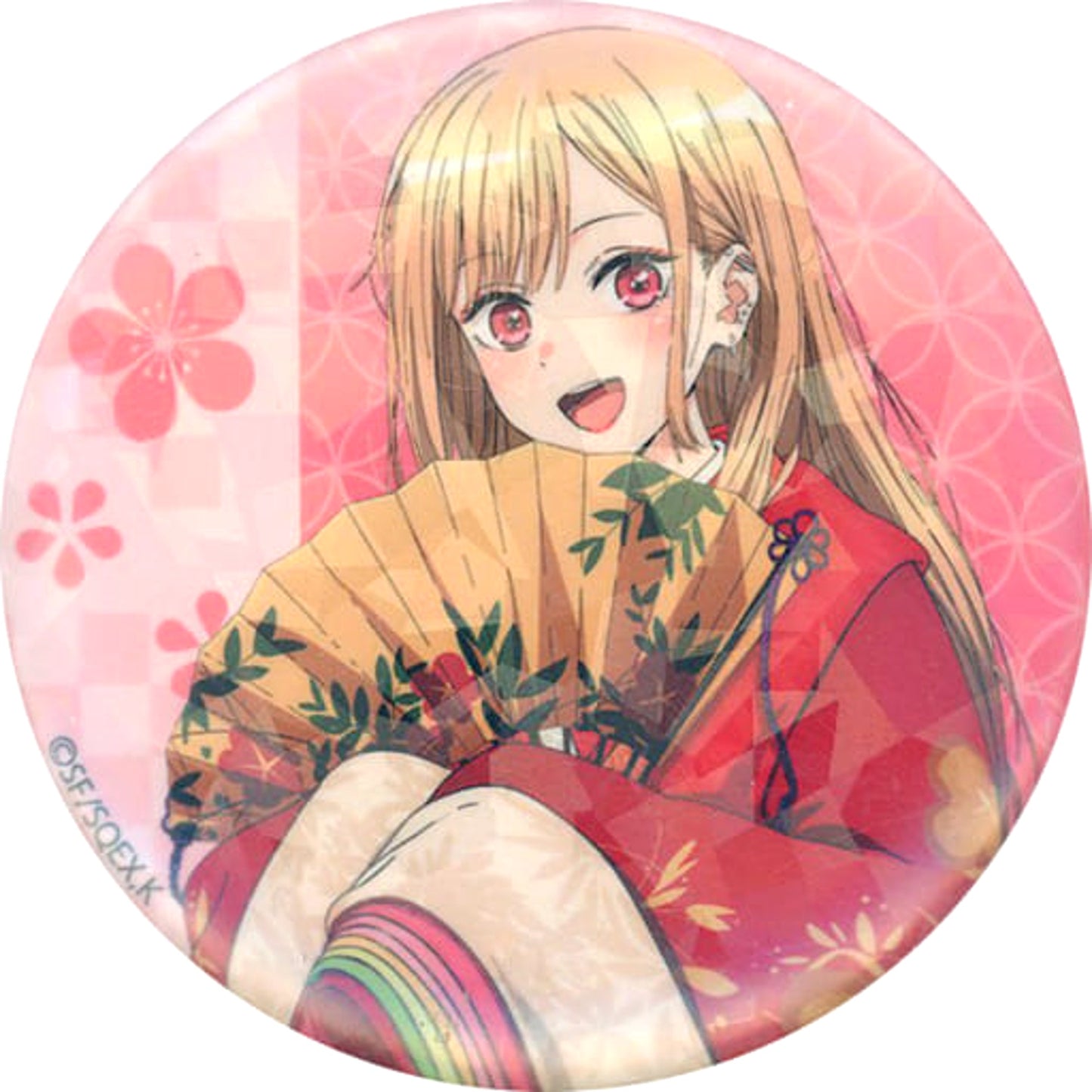 My Dress-Up Darling Marin Kitagawa Holo Kimono Trading Can Badge Pop Up Shop in Marui Limited Buttons [USED]