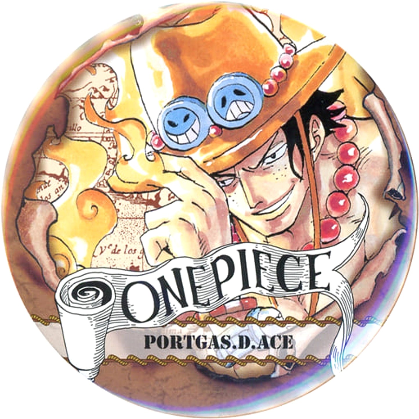One Piece Portgas D. Ace Left Hand Inflammation Collection Can Badge Part 2 Buttons [USED]