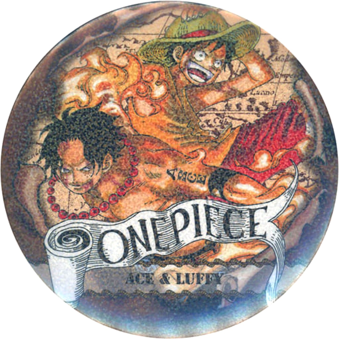 One Piece Portgas D. Ace Monkey D. Luffy Rhea Collection Can Badge Part 2 Buttons [USED]
