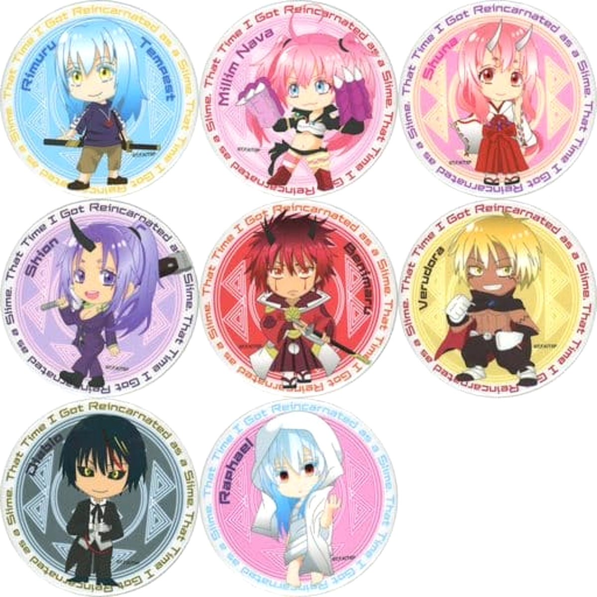 That Time I Got Reincarnated as a Slime Milim Nava & Others Can Badge Mini Character Pop Up Shop Devil's Banquet Limited All 8 Types Set Buttons [USED]