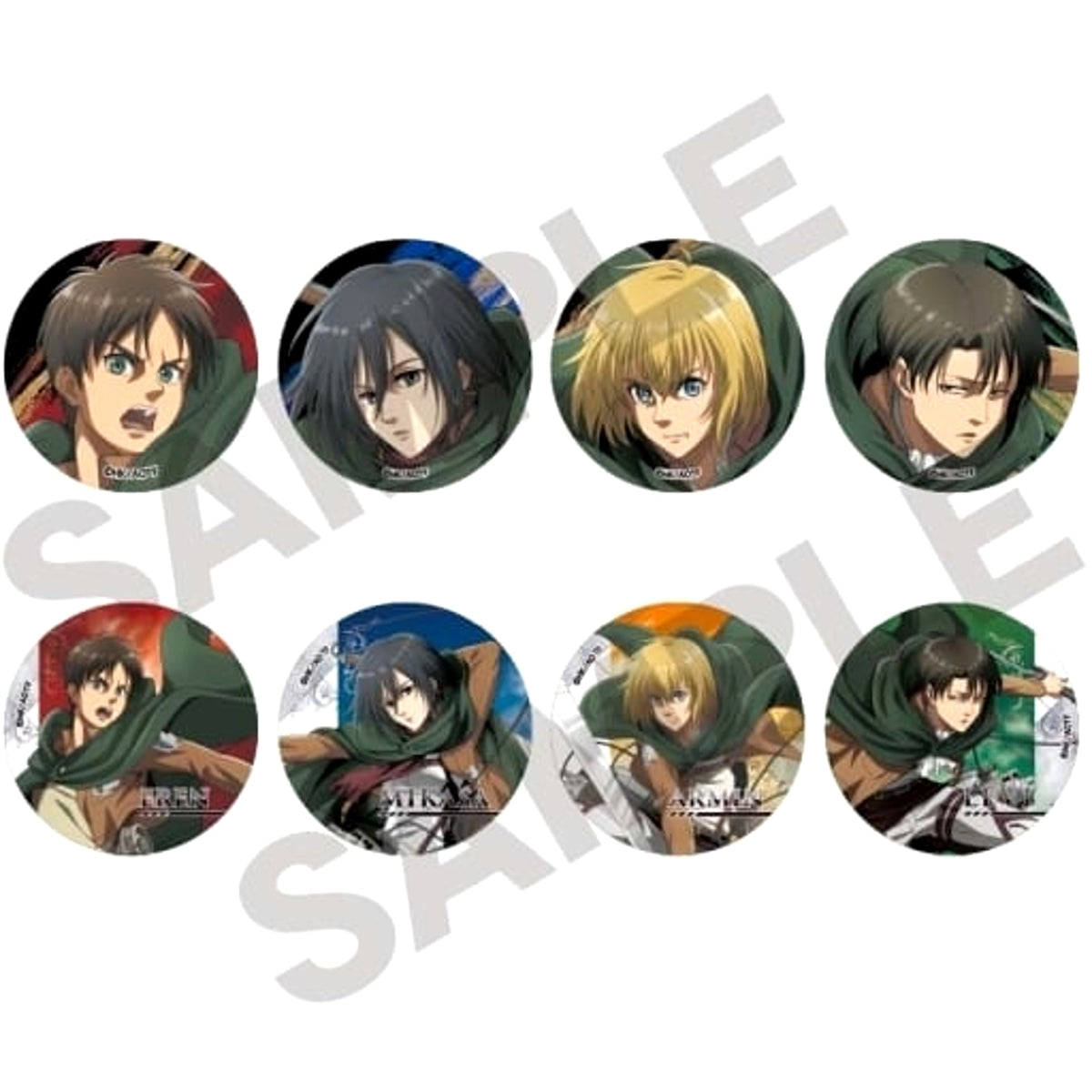 Attack on Titan Ellen Yeager & Others Trading Can Badge Action All 8 Types Set Buttons [USED]