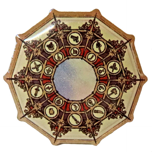 Granblue Fantasy Eternals Crest Pin Badge Pasela Resorts Grand Cipher Kitchen Limited Bonus for Collecting 20 Stamp Card Points Buttons [USED]
