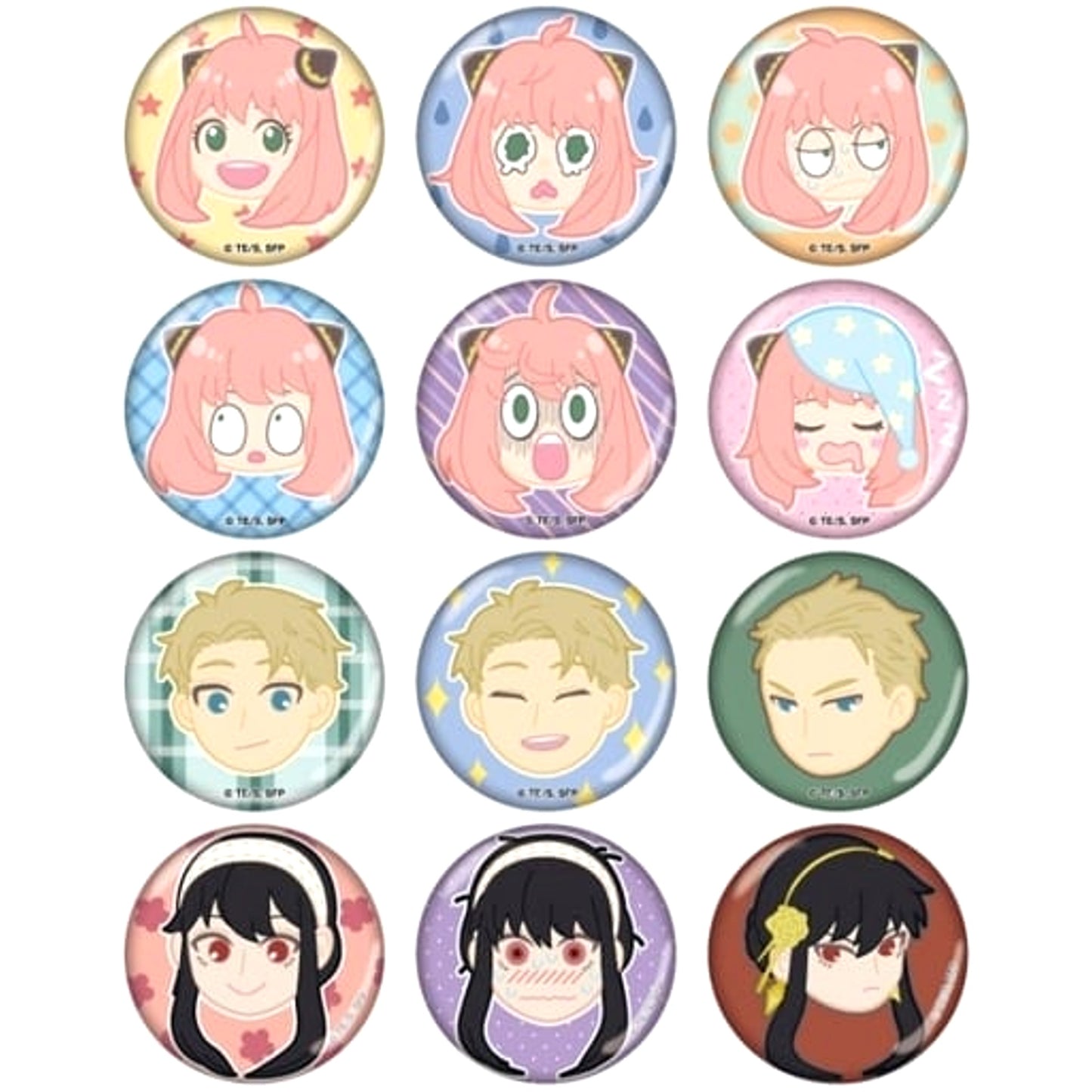 Anya Forger & Others SPY x FAMILY All 12 Types Set Facial Expression Button Vol.1 [USED]