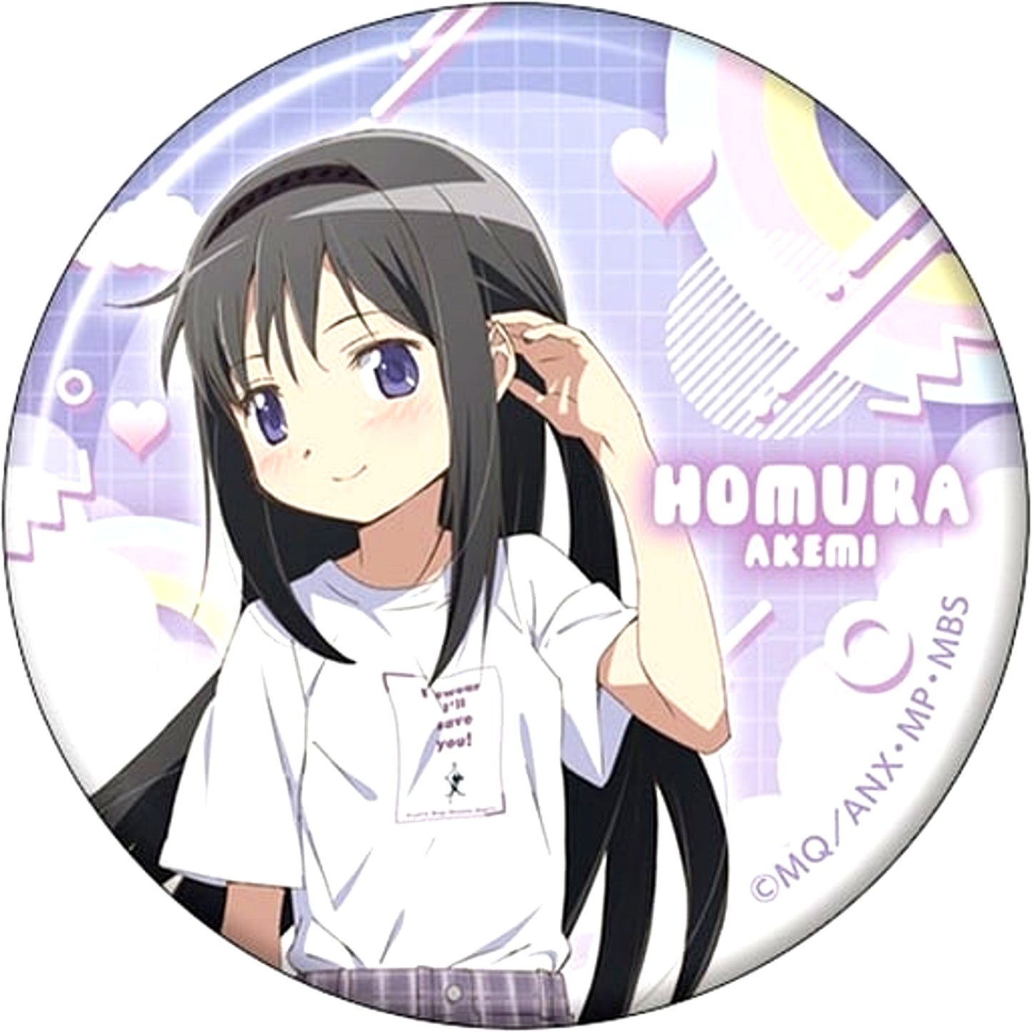 Homura Akemi Puella Magi Madoka Magica Character Button Collection T-shirt Ver. [USED]
