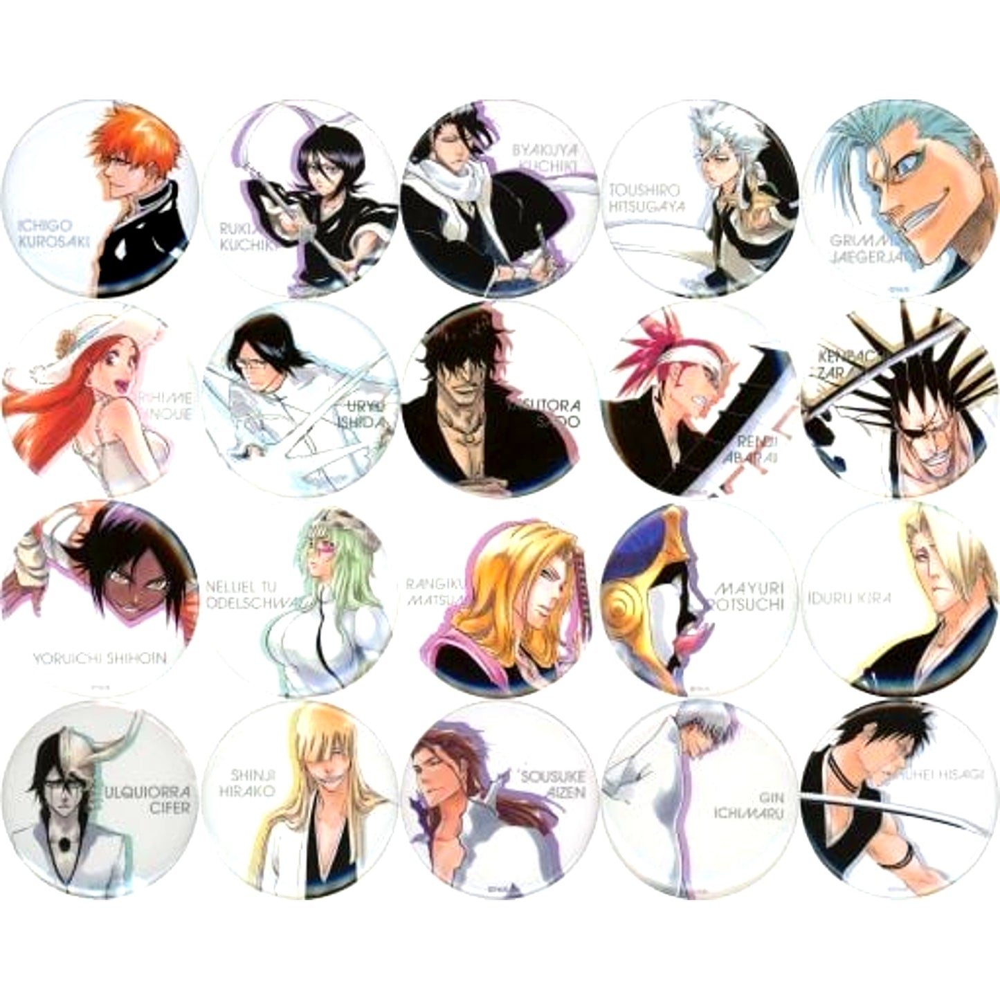 Set of 20 BLEACH 20th Anniversary Exhibition BLEACH EX. Original Button Collection [USED]