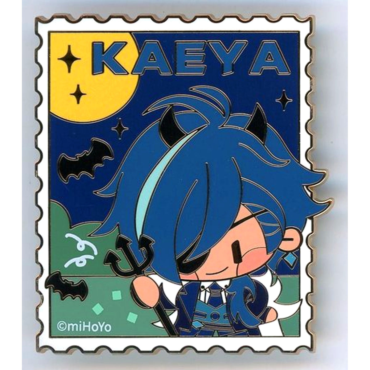 Kaeya Background Moon Metal Pins Genshin Impact [USED]