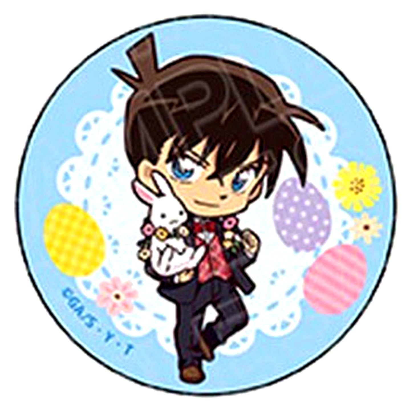 Shinichi Kudo Deformed Rabbit Ver. Detective Conan Hologram Button [USED]