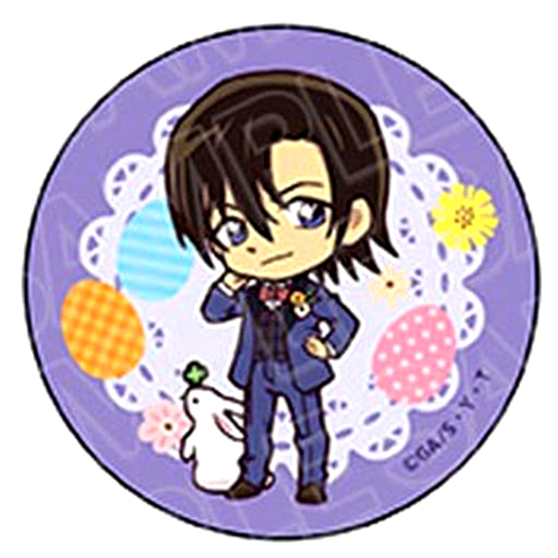 Kenji Hagiwara Deformed Rabbit ver. Detective Conan Hologram Button [USED]