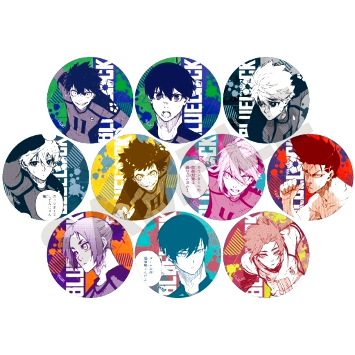 Set of 10 Blue Lock Trading Button Comic Vol.1 [USED]