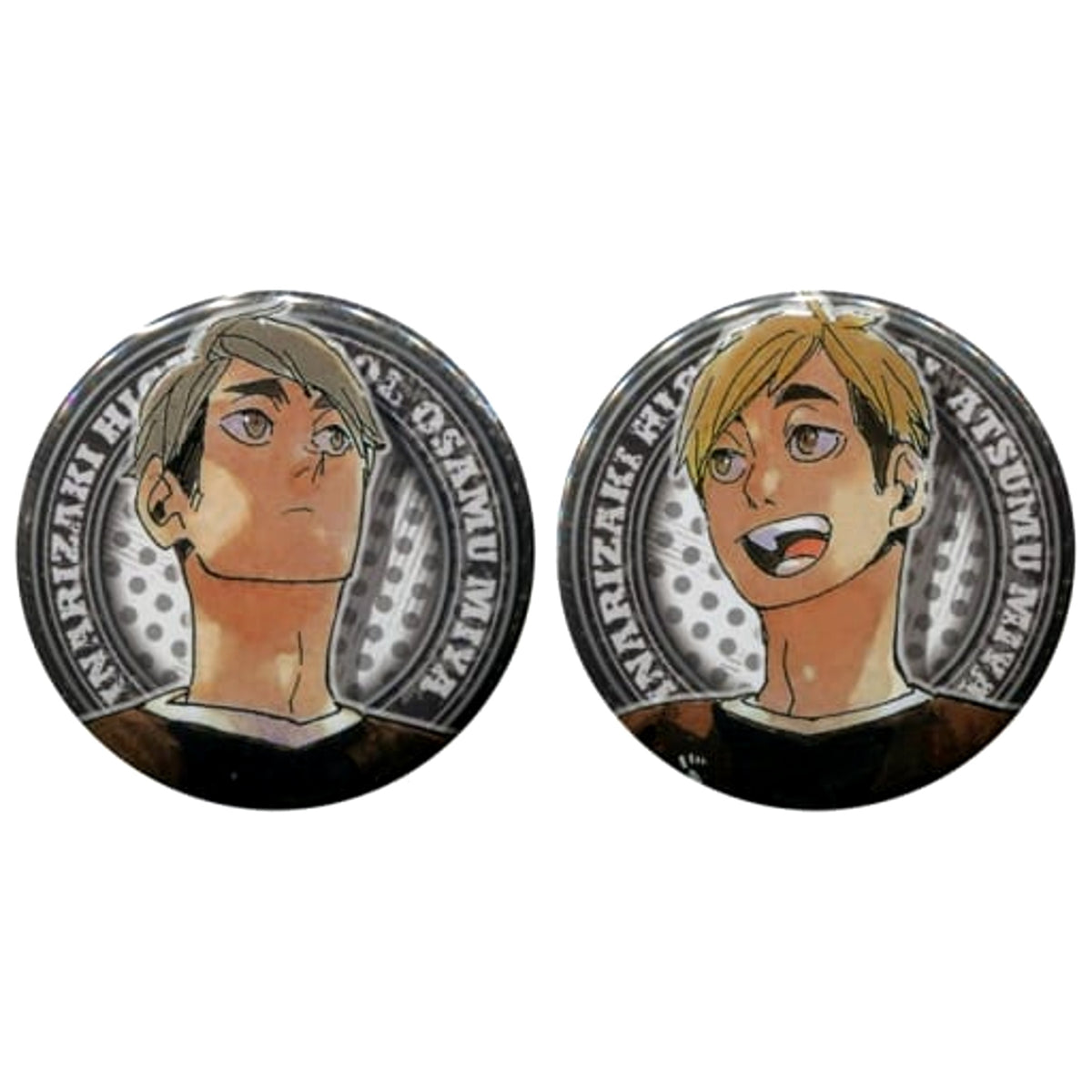 Haikyu!! Atsumu Miya Osamu Miya Can Badge Jump Festa 2019 Limited Combi Set Bundled Bonus Set of 2 Buttons [USED]