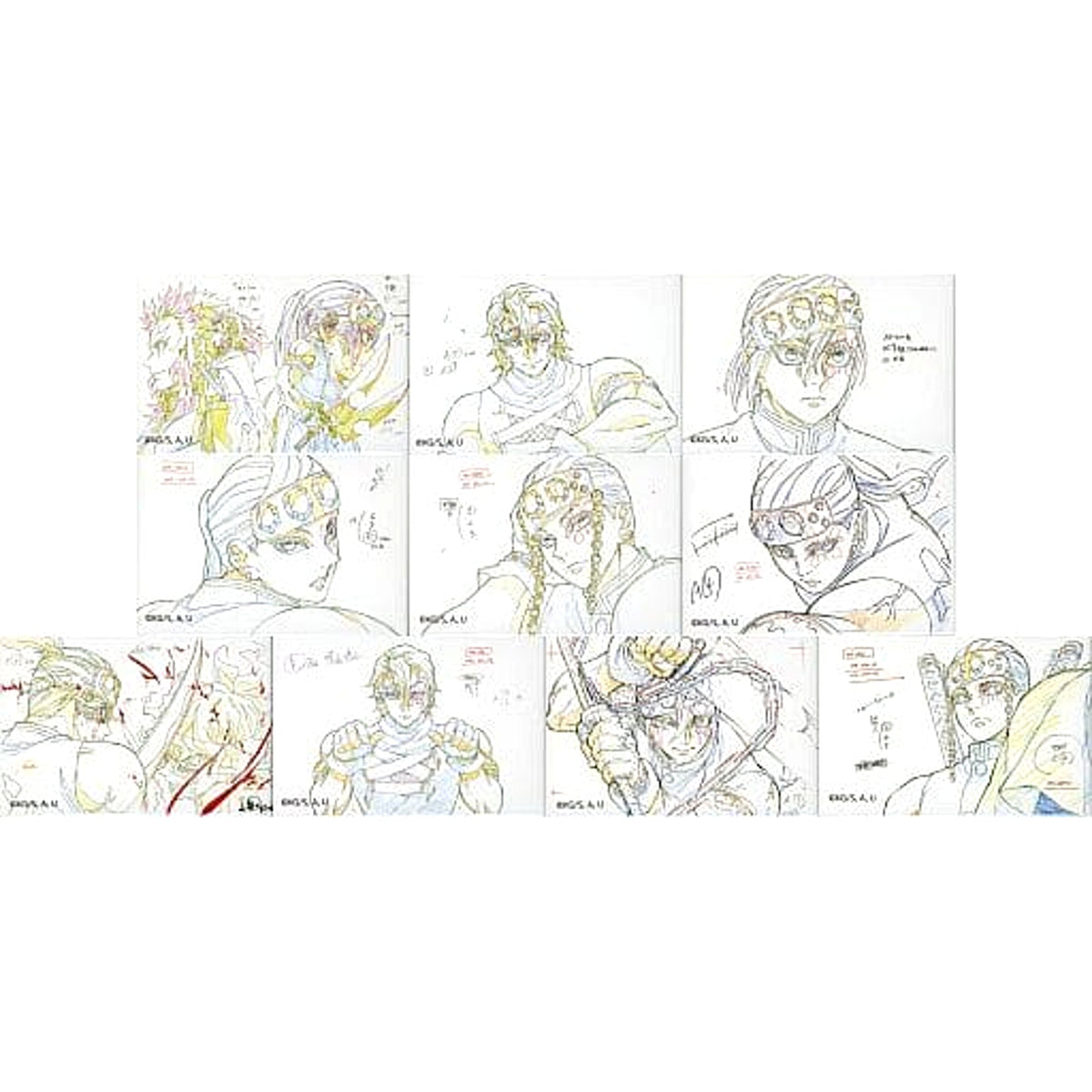 Demon Slayer: Kimetsu no Yaiba Entertainment District Arc Tengen Uzui & Others Original Art Collection Random Square Can Badge Animejapan 2022 Limited All 10 Types Set Buttons [USED]