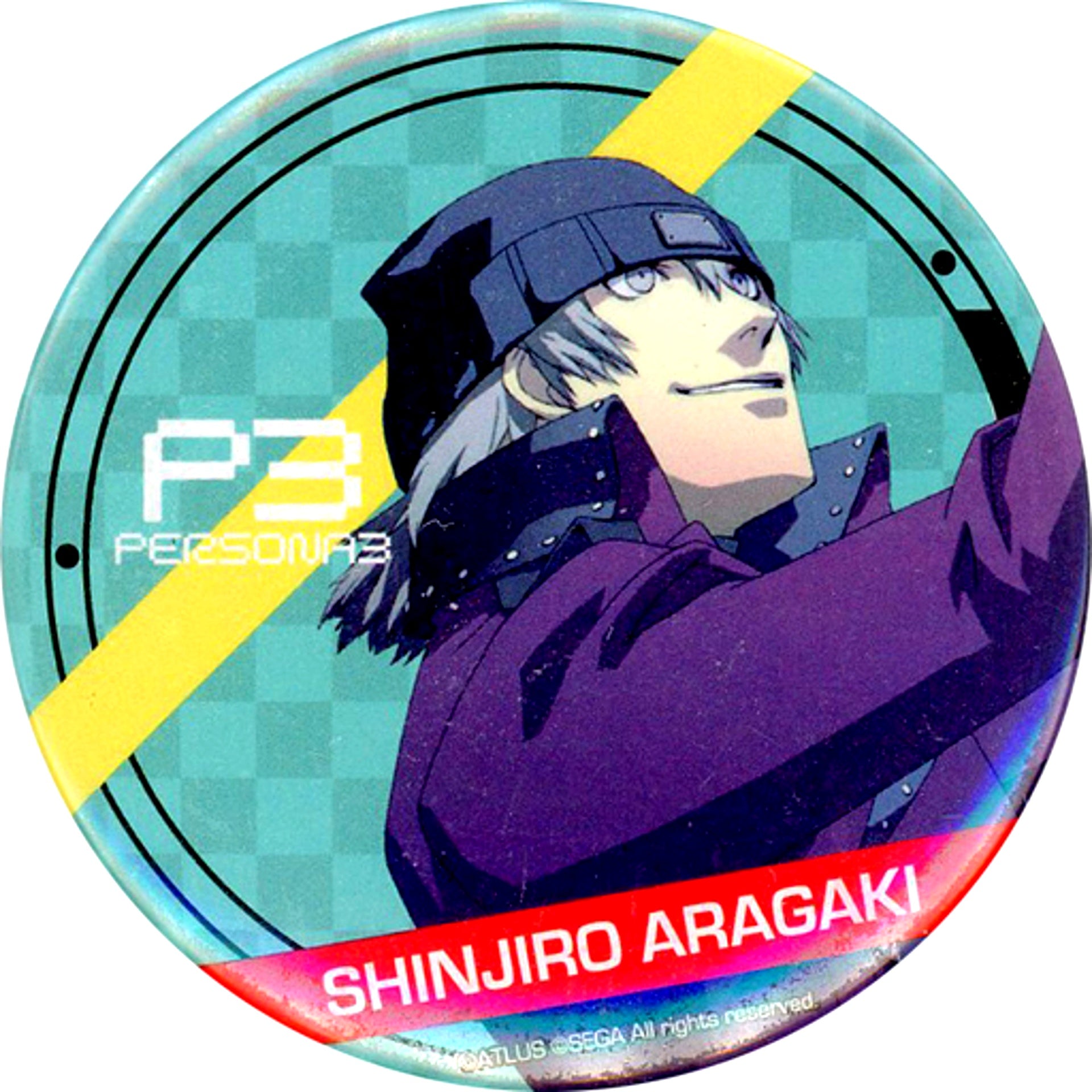 Shinjiro Aragaki Persona 3 & Persona 4 GEO Ltd Trading Button [USED]