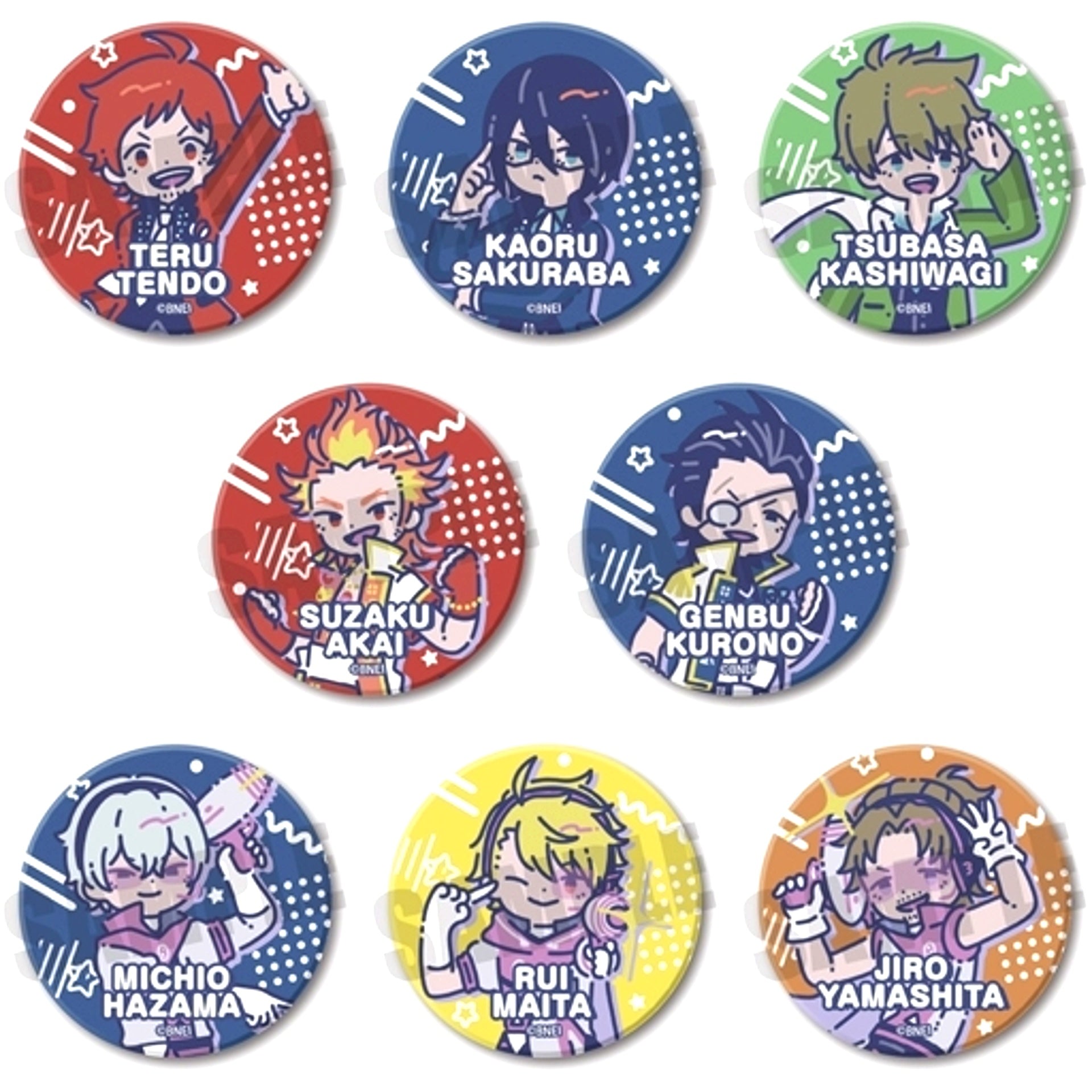 Set of 8 The Idolmaster SideM Leather Badge Retopopu [USED]