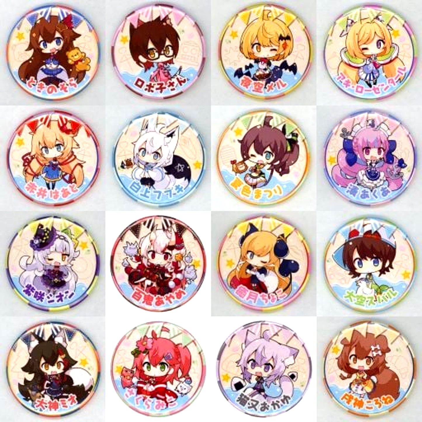 Set of 16 Group Hololive Summer Button [USED]