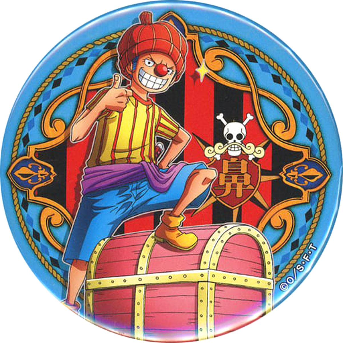 One Piece Buggy Yakara Can Badge LEGEND Straw Store Limited Buttons [USED]