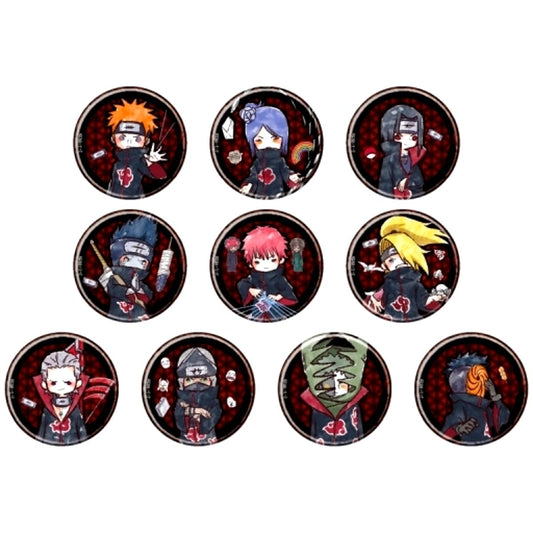 Set of 10 Naruto Shippuden Graph Art Design Button 03 [USED]