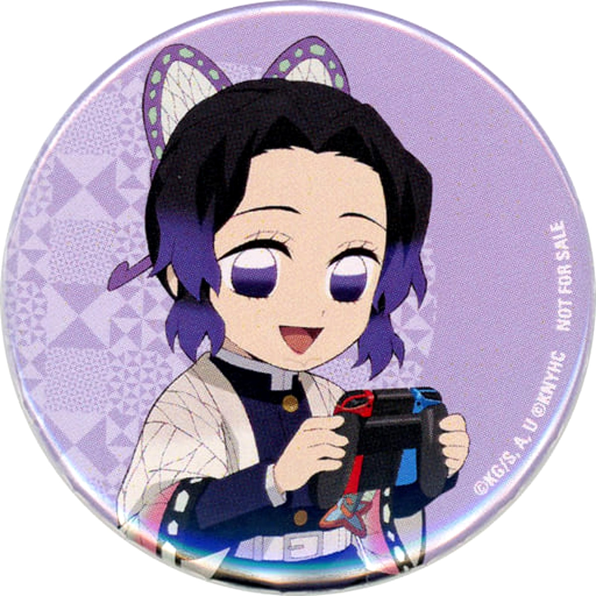 Demon Slayer: Kimetsu no Yaiba Shinobu Kocho Can Badge Demon Slayer Festival Anime Anniversary Festival Limited Hinokami Kepputan Experience Area Experience Benefits Buttons [USED]