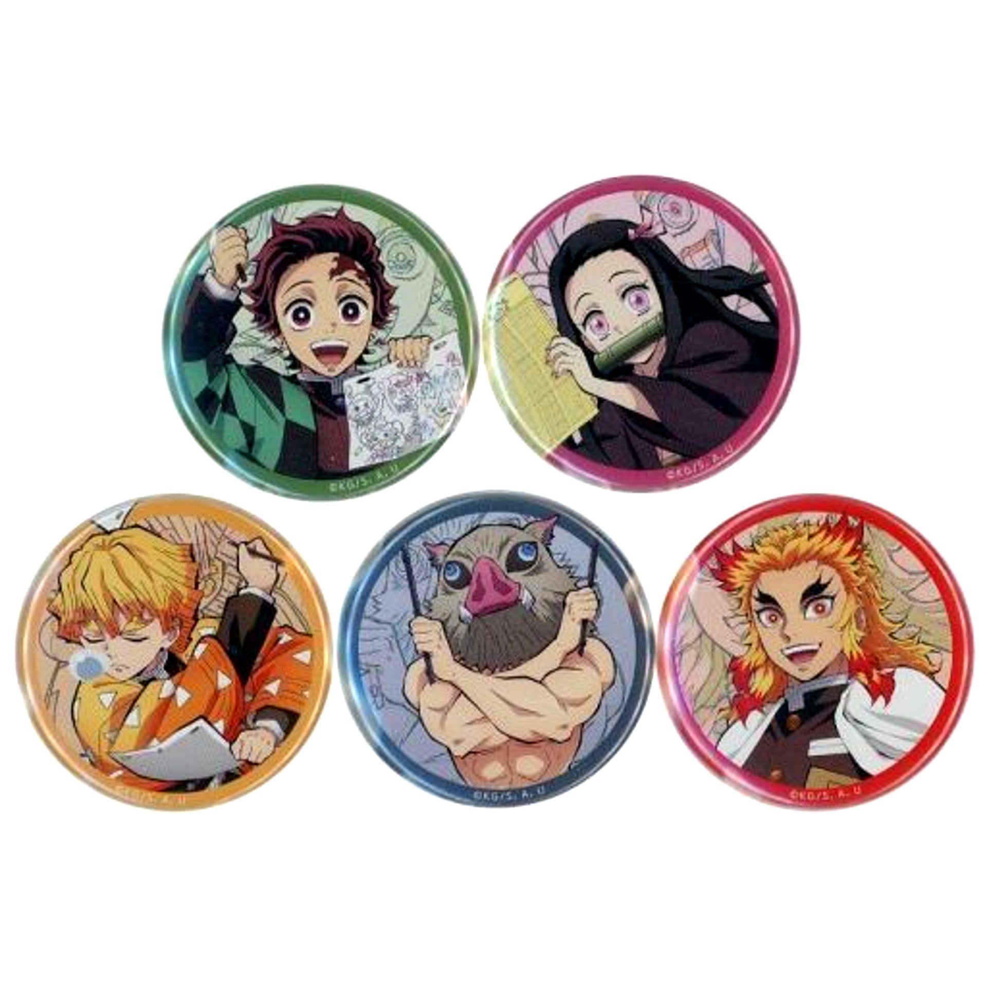 Set of 5 Button Demon Slayer: Kimetsu no Yaiba Kimetsu Sai Anime 3rd Anniv TV Anime Mugen Train Arc Staff Memorial Book Bundled Bonus [USED]