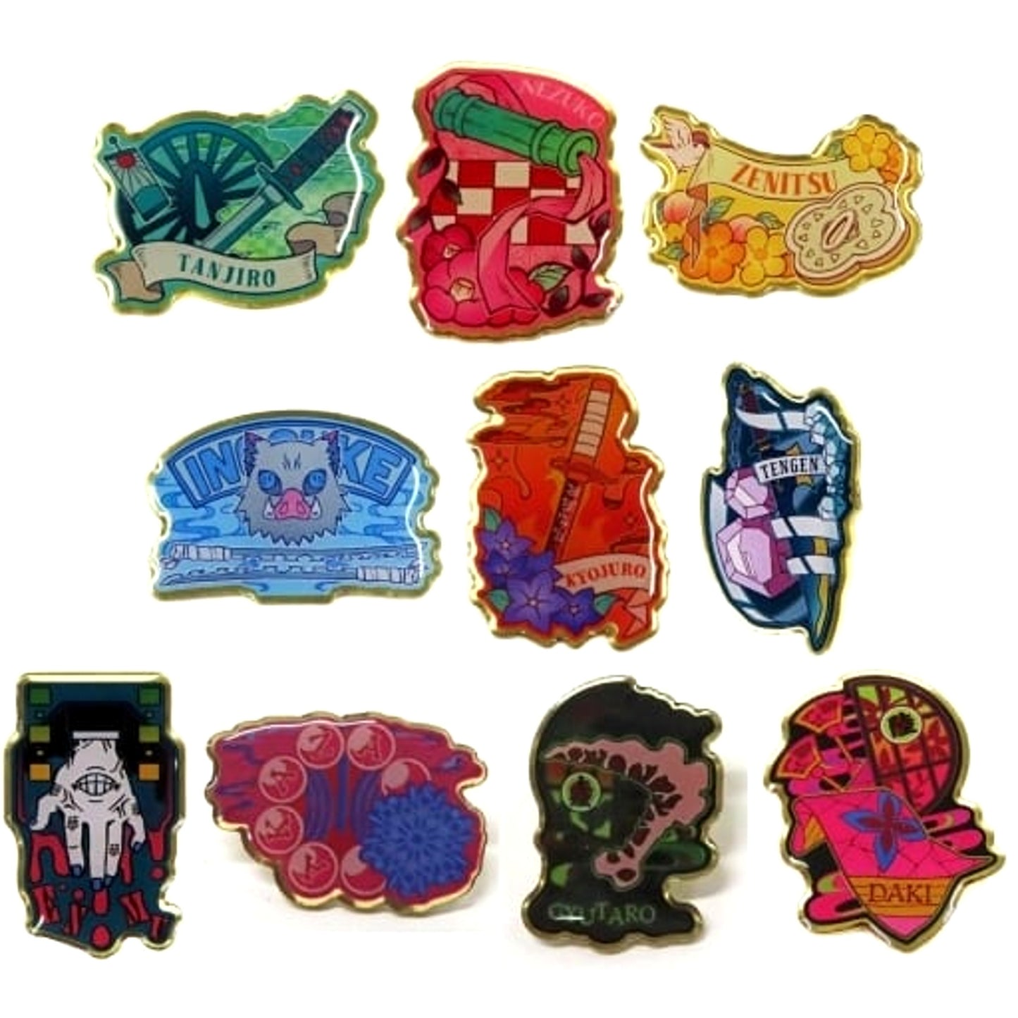 Nezuko Kamado & Others Demon Slayer: Kimetsu no Yaiba All 10 Types Set Random Pins Demon Slayer Festival: Animation 3rd Anniversary Festival Aniplex Online Shopping Limited [USED]