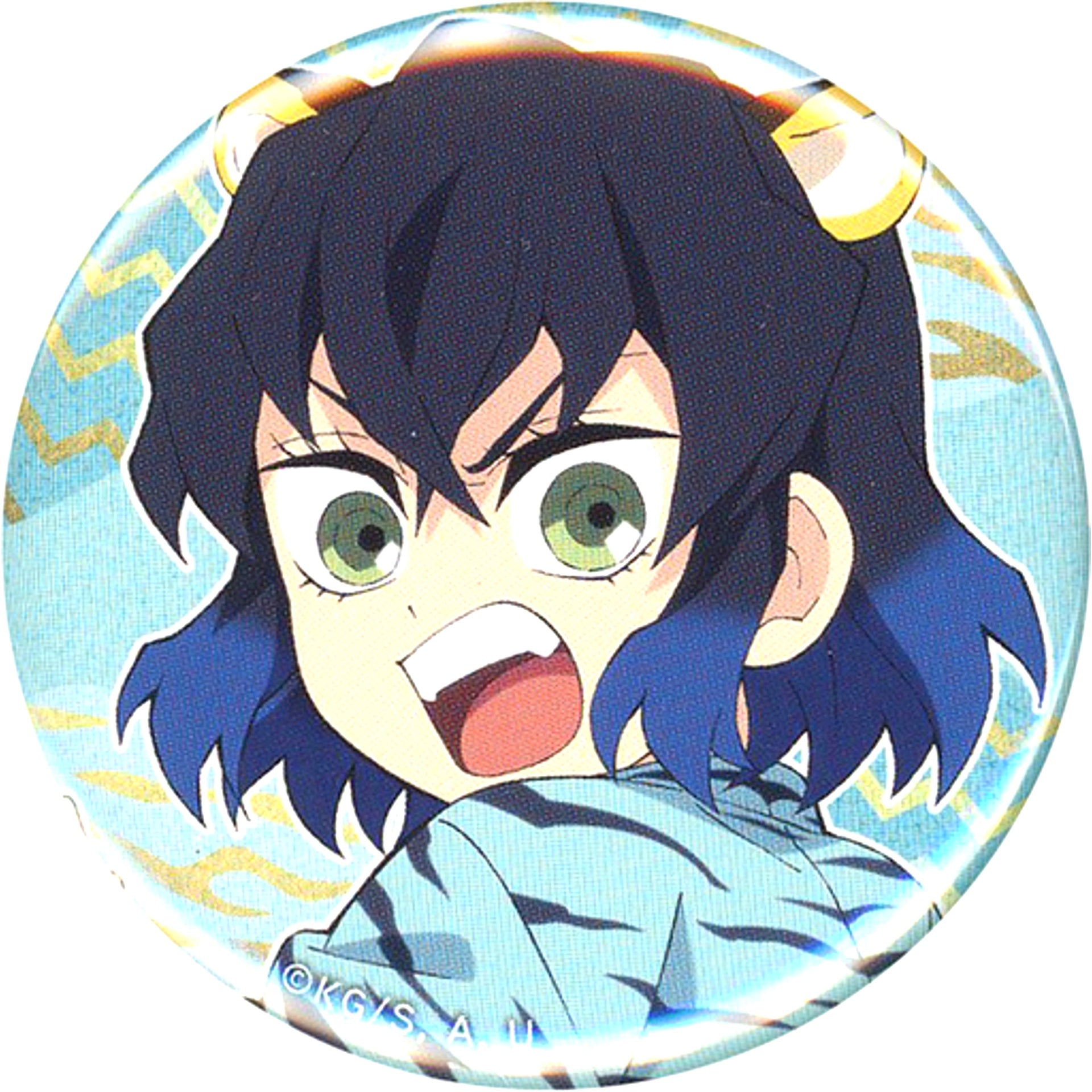 Inosuke Hashibira Demon Slayer: Kimetsu no Yaiba Kimetsusai Anime 3rd Anniv Festival Year of the Tiger Minichara Random 57mm Button ufotable Web Shop Ltd [USED]