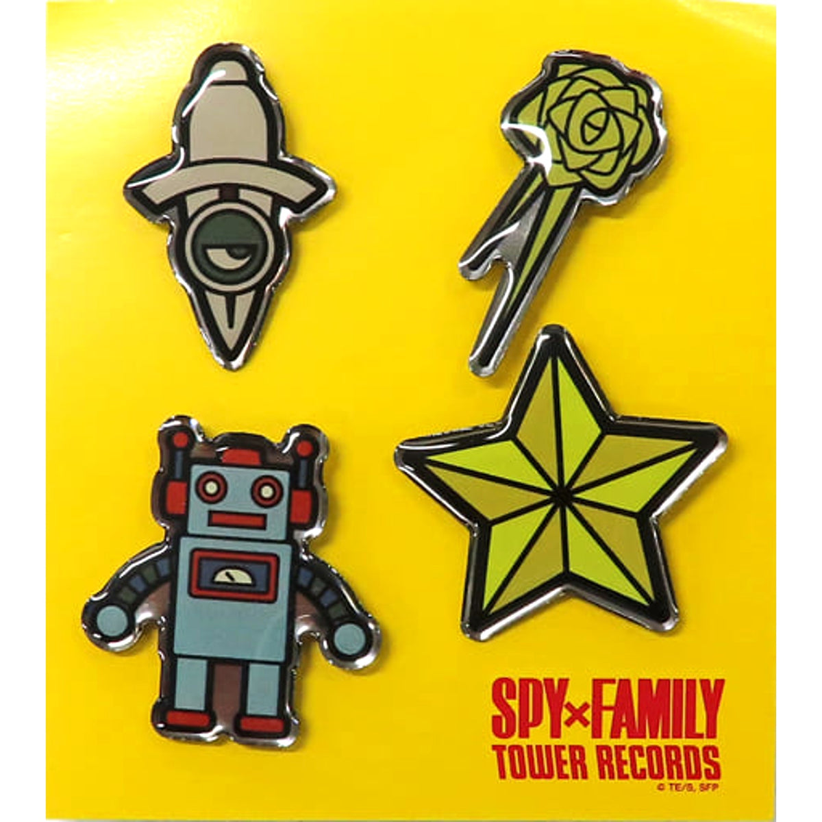 SPY x FAMILY Motif Lapel Pin Tower Records Limited Set of 4 Buttons [USED]