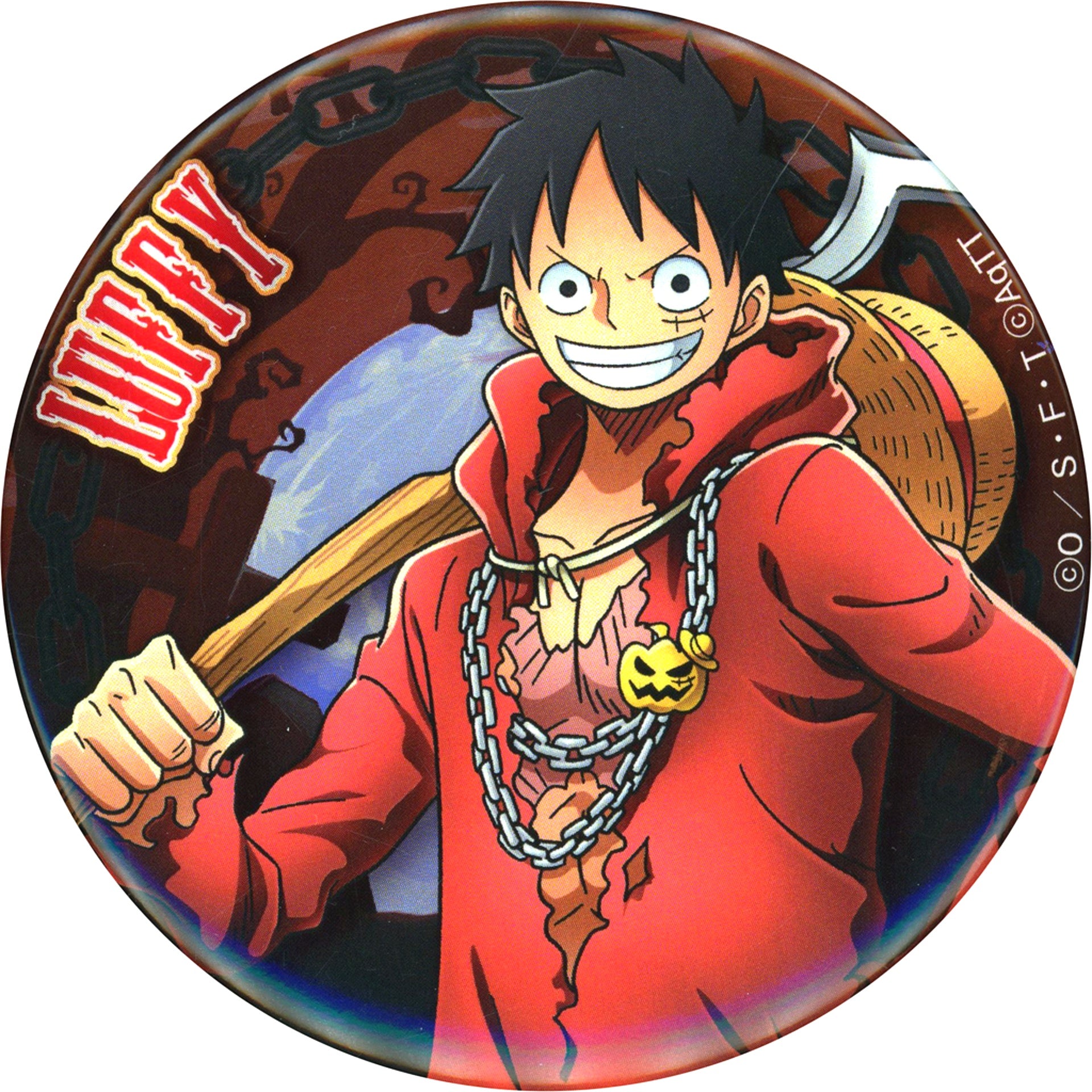 Monkey D. Luffy One Piece HALLOWEEN 2019 Button Tokyo One Piece Tower Ltd [USED]