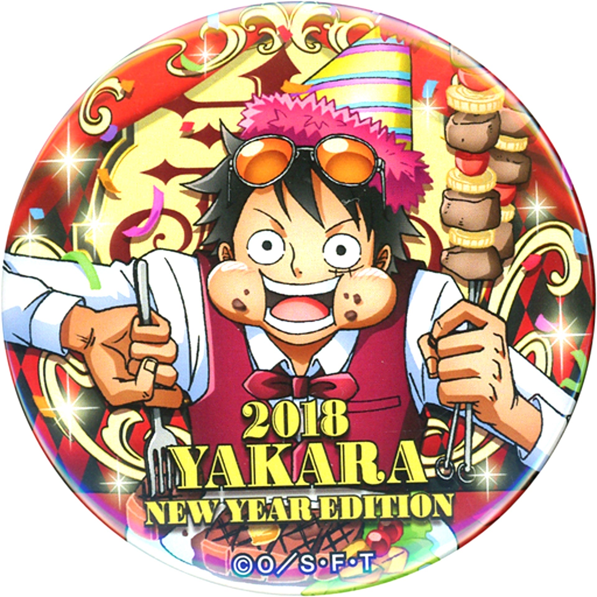 Monkey D. Luffy 2018 Yakara Button New Year Edition One Piece Pirate Bag 2018 [USED]