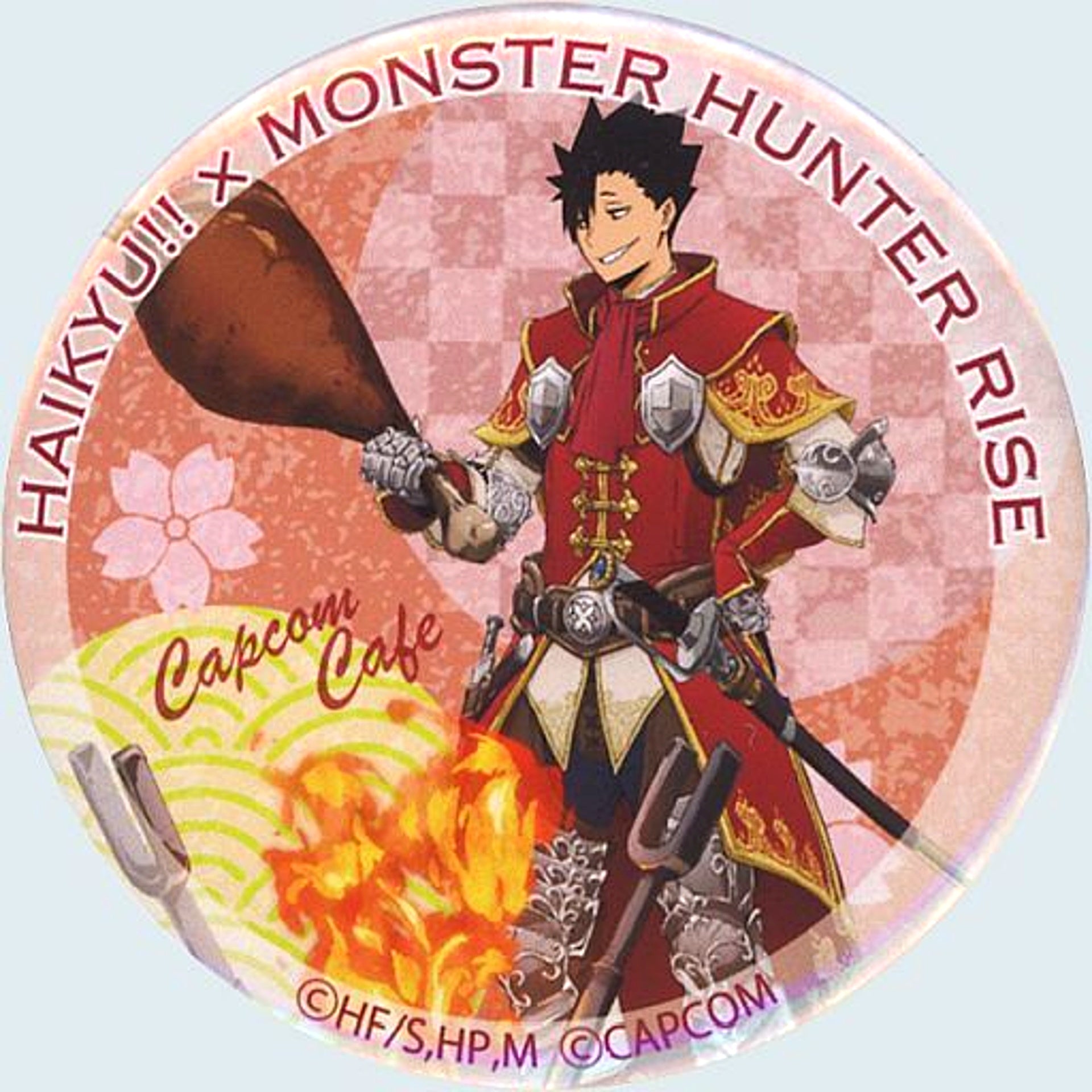 Tetsuro Kuroo Haikyu!! x Monster Hunter Rise Button CAPCOM CAFE [USED]