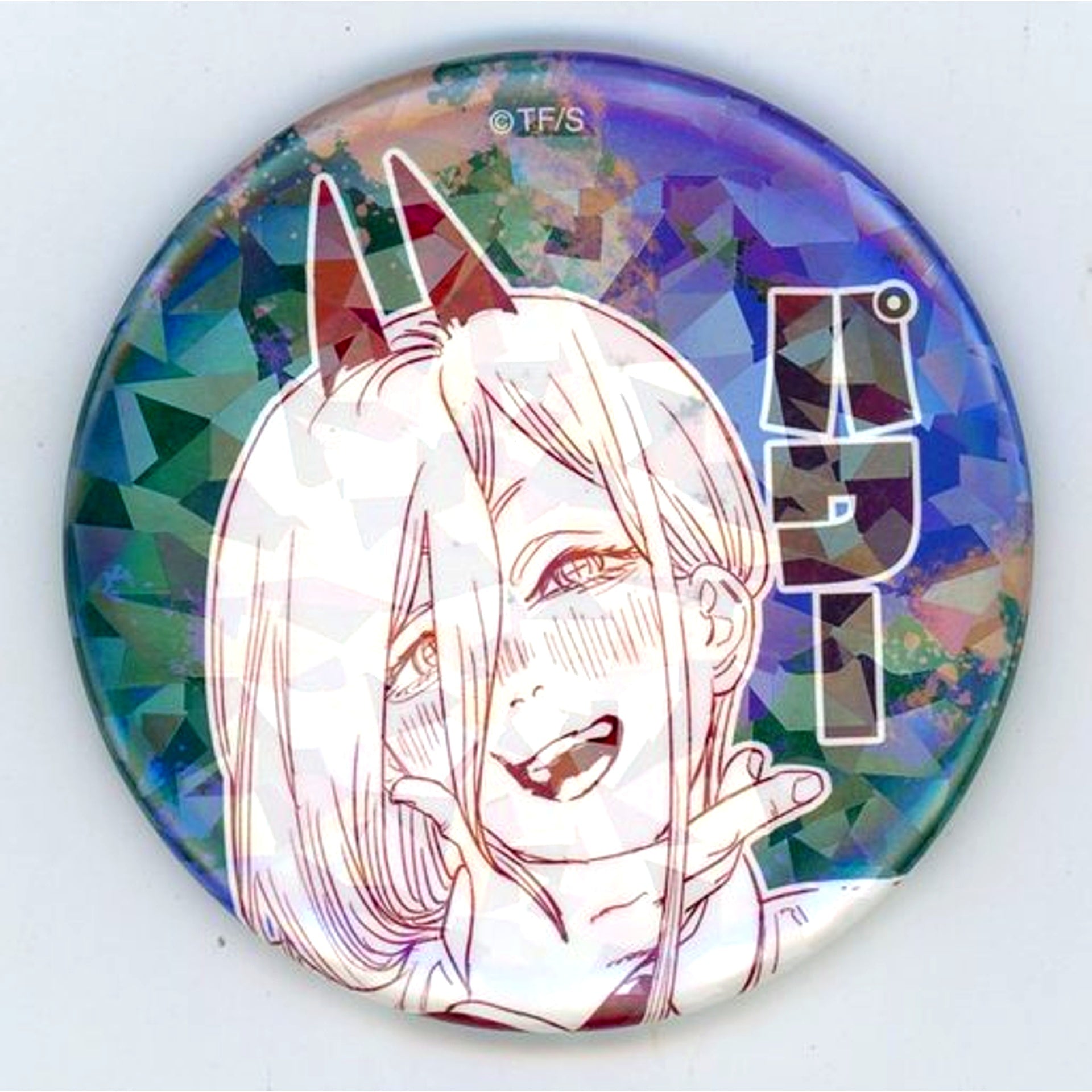 Power 1 Face Close-up Chainsaw Man All Star Button Jump Characters Store Made to Order Ltd [USED]